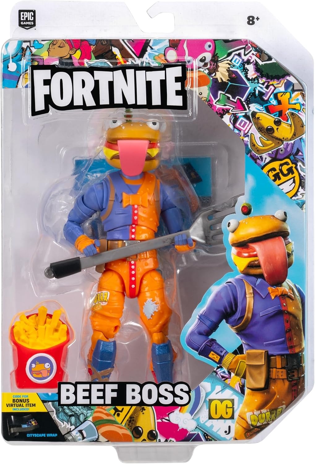image:imageFortnite Legendary Wild Card 6inch Articulated Figure with Harvesting Tool Back Bling and Code for Bonus Virtual ItemBeef Boss