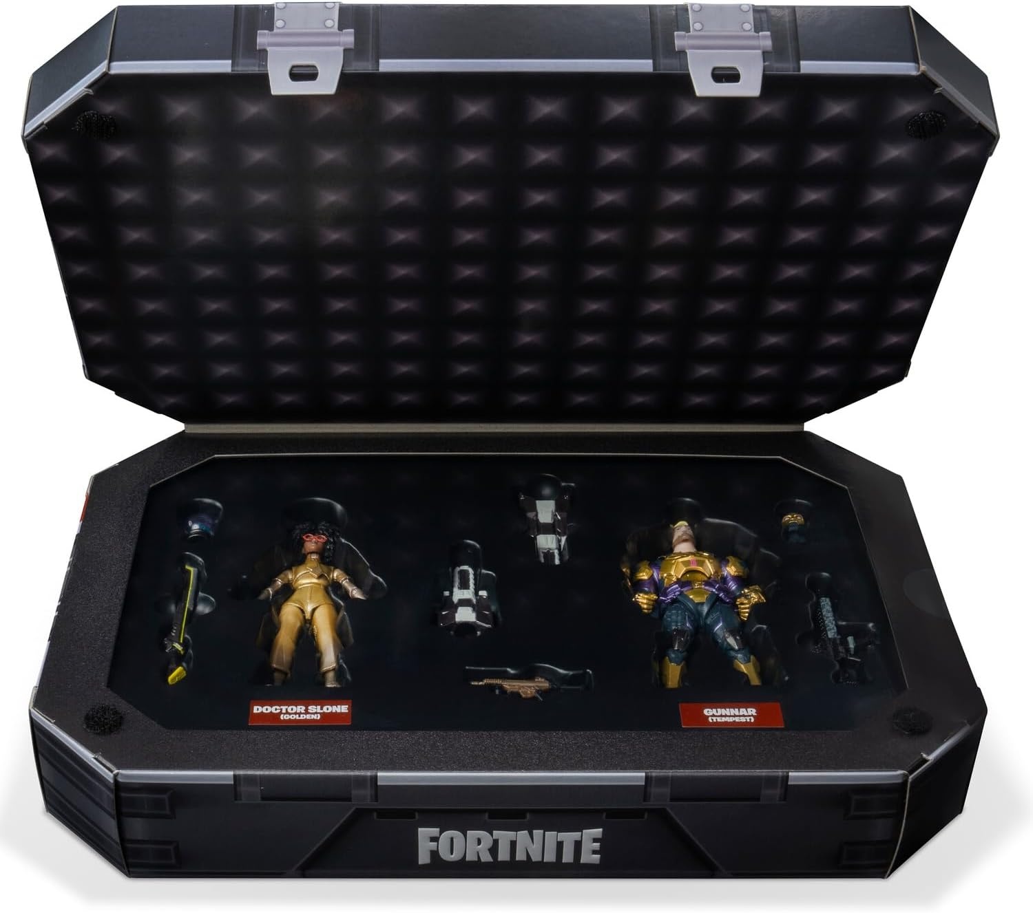 image:imageJazwares Fortnite Doctor Slone and Gunnar Battle Chest Two 4inch Figures with Accessories in Premium Packaging