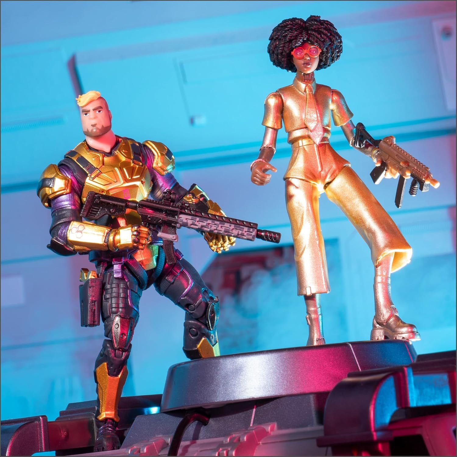 image:imageJazwares Fortnite Doctor Slone and Gunnar Battle Chest Two 4inch Figures with Accessories in Premium Packaging