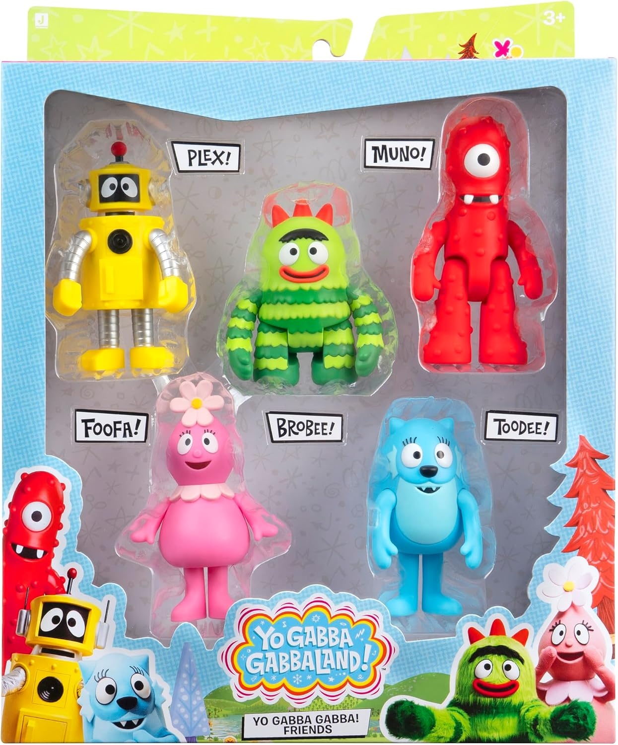image:imageJazwares Yo Gabba Gabba Friends Includes Articulated FiguresMuno Foofa Plex Toodee amp Brobee Toys for Kids and Preschoolers Ages 3