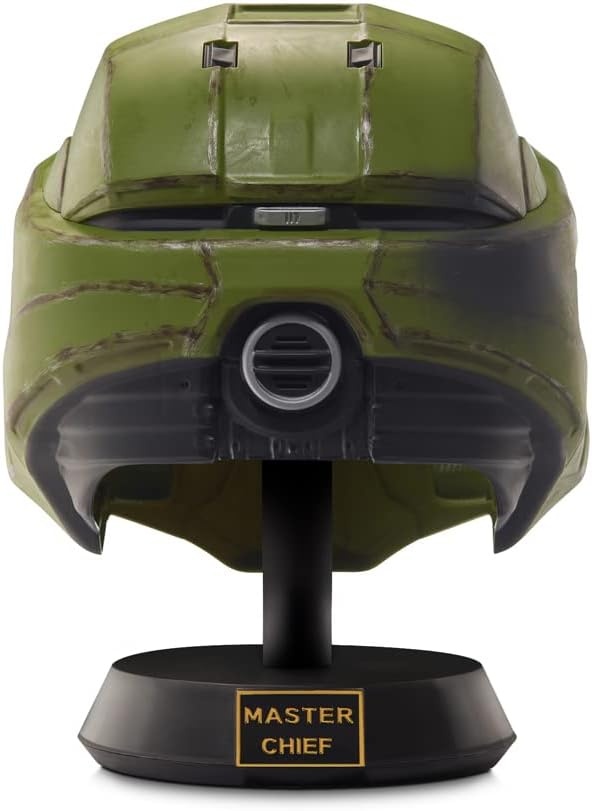 image:imageMaster Chief Deluxe Helmet with Stand Helmet with LED Lights on Each Side Battle Damaged Paint No SFX OneSizeFitsMost