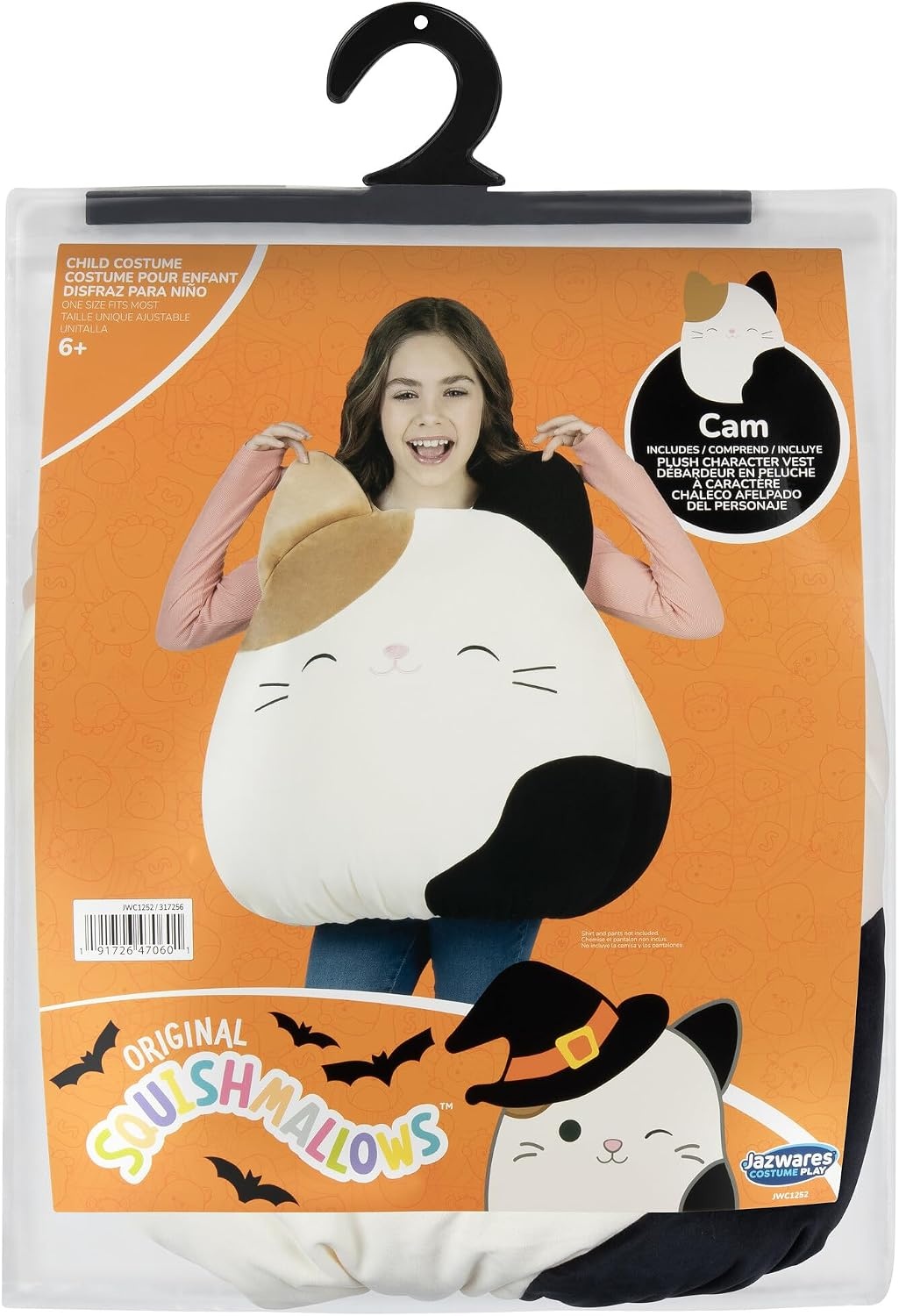 image:imageJazwares Adult Squishmallow Cam the Cat Costume Plush Calico Cat Vest for Halloween and Cosplay One SizeChild 1416
