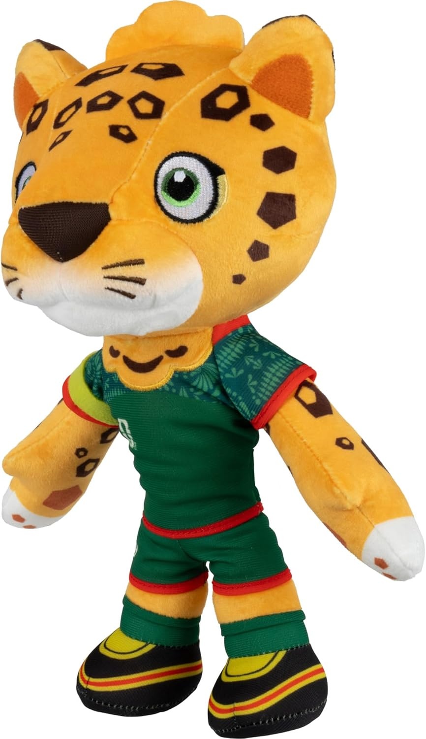 image:imageJazwares FIFA World Cup 2026 Canada 8Inch Plush Official Maple the Moose Mascot with Red Uniform Soft Collectible Toy for Fans Ages 3Mexico Zayu the Jaguar Mascot