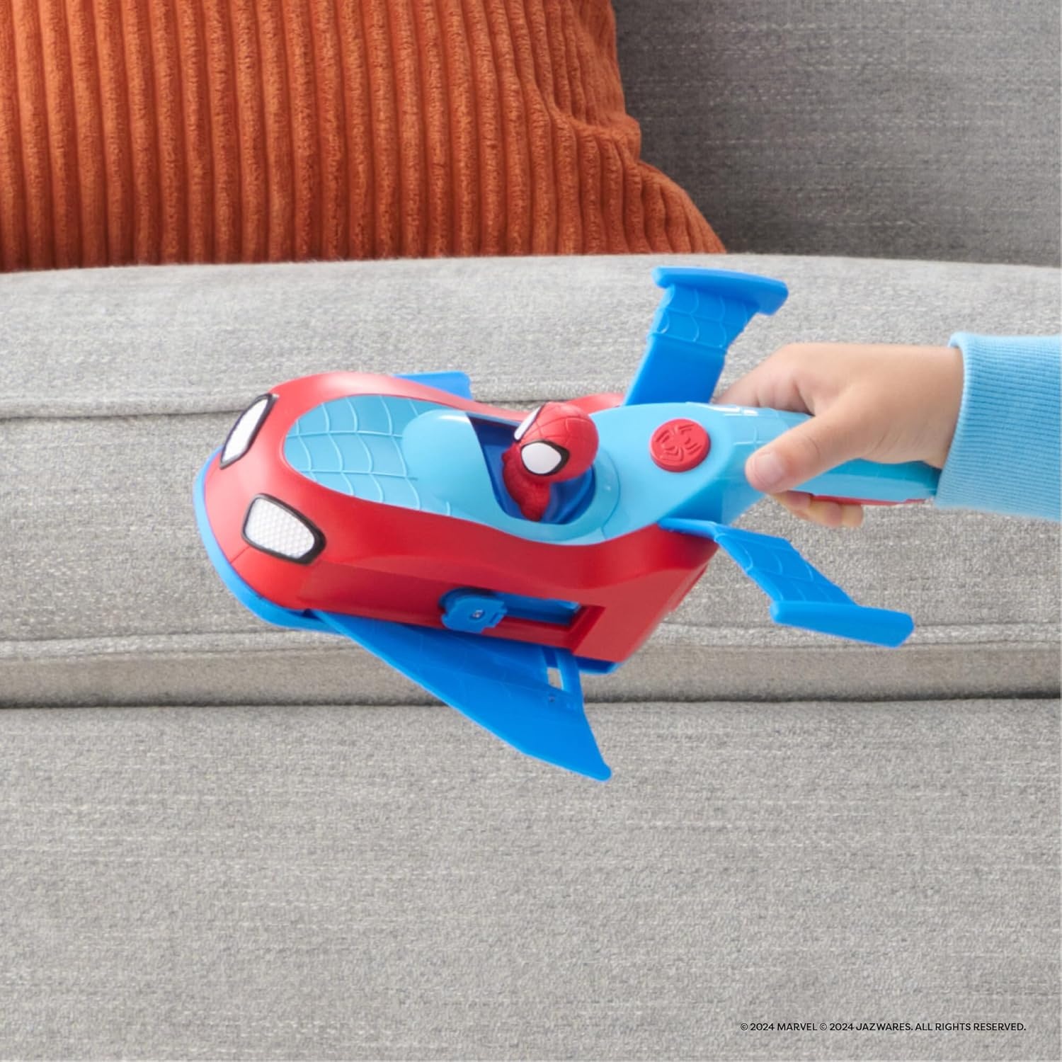 image:imageJazwares Marvel Spidey and His Amazing Friends Spidey Team Split Racer 85Inch ThreeinOne Vehicle with Web Darts Sound Effects and Phrases