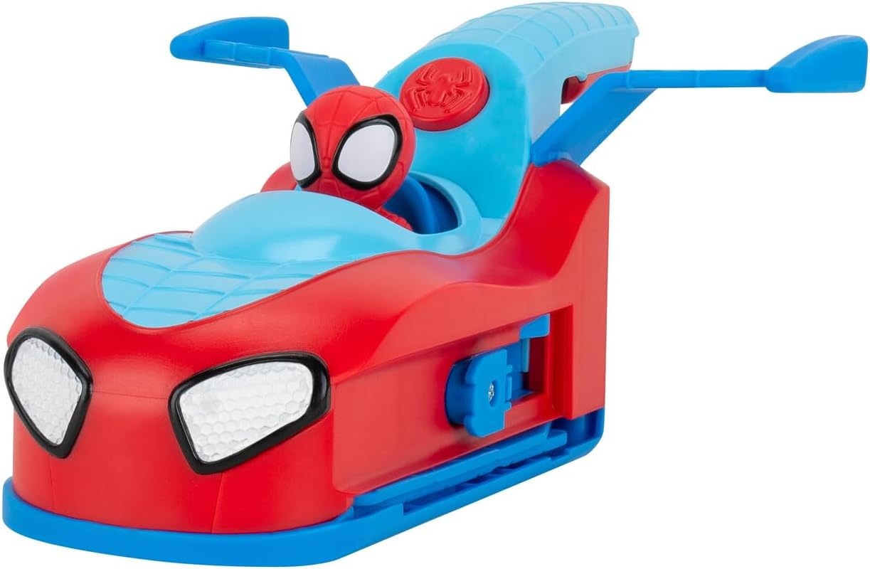 image:imageJazwares Marvel Spidey and His Amazing Friends Spidey Team Split Racer 85Inch ThreeinOne Vehicle with Web Darts Sound Effects and Phrases