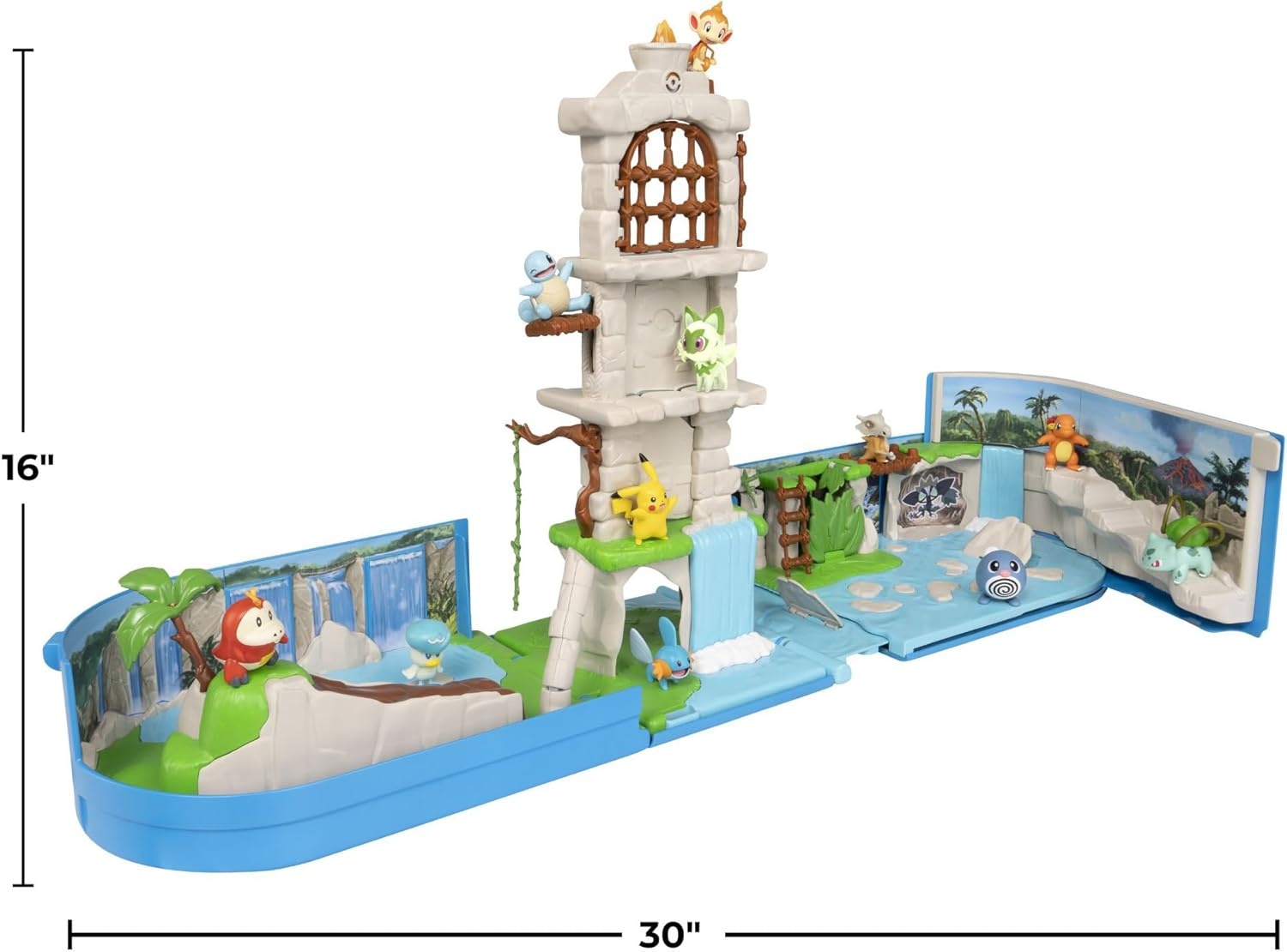 image:imageJazwares Pokemon Carry Case Battle Ruins Playset Portable Transforming Backpack Playset with Action Features and 2inch Pikachu Battle Figure