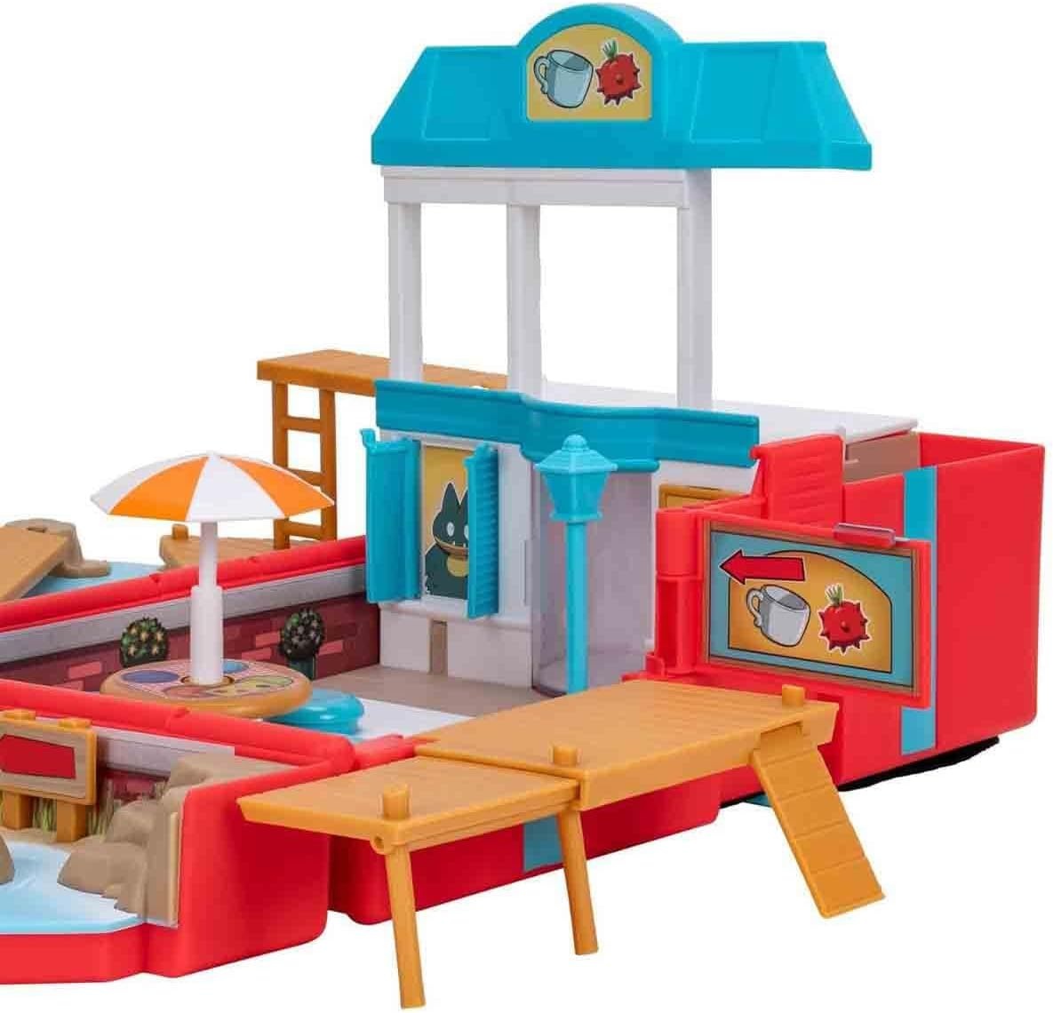 image:imageJazwares Pokmon Carry Case Beach Battle Playset Portable Transforming Backpack Playset with Action Features and 2inch Pikachu Battle Figure