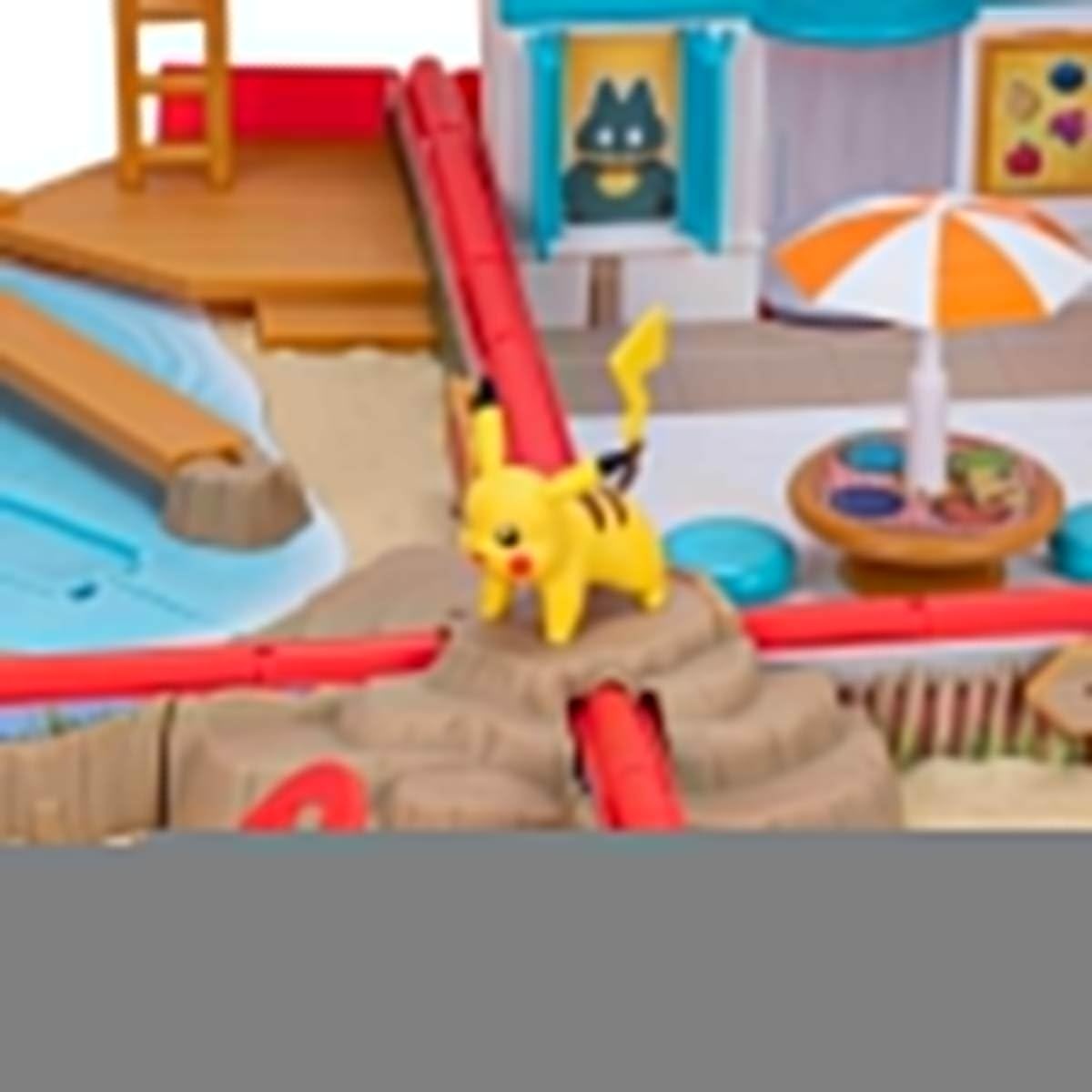 image:imageJazwares Pokmon Carry Case Beach Battle Playset Portable Transforming Backpack Playset with Action Features and 2inch Pikachu Battle Figure