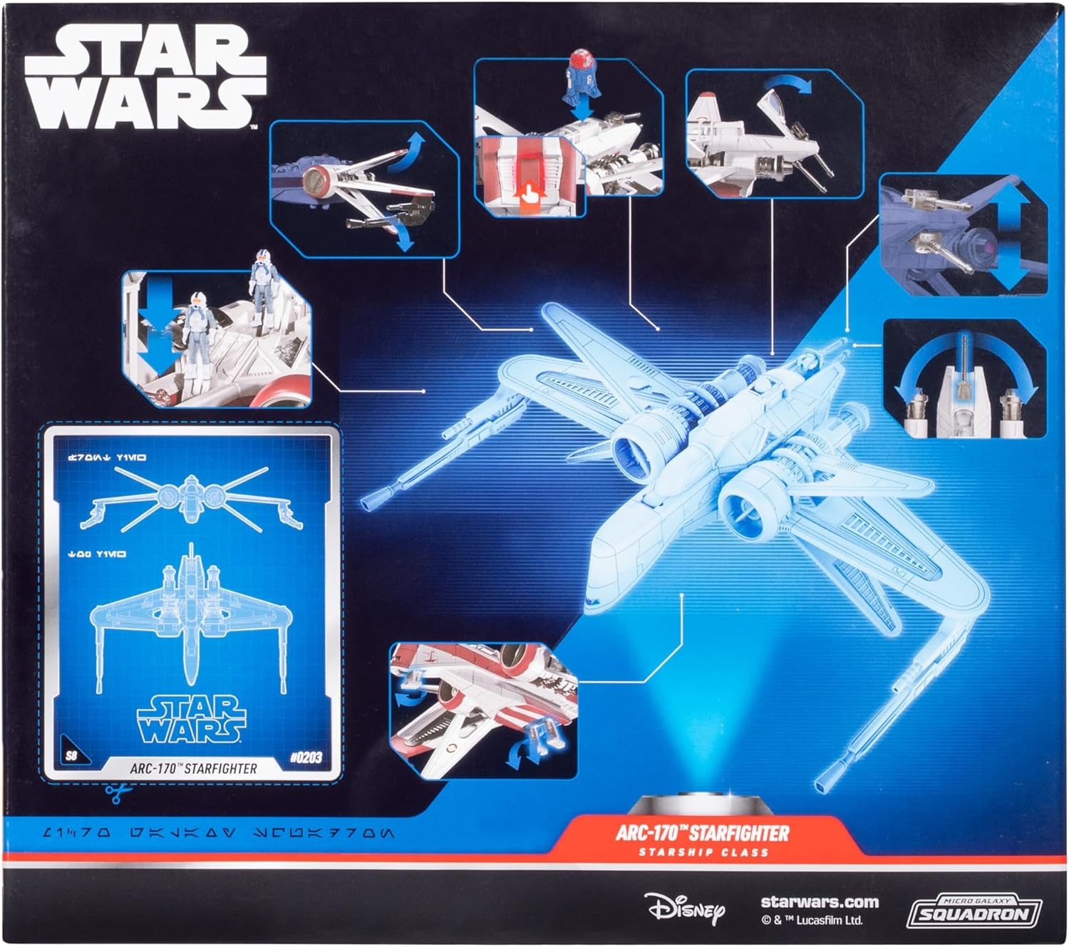 image:imageJazwares Star Wars Micro Galaxy Squadron ARC170 Starfighter 8Inch Vehicle with Three 1Inch Micro Figure AccessoriesARC170 Starfighter