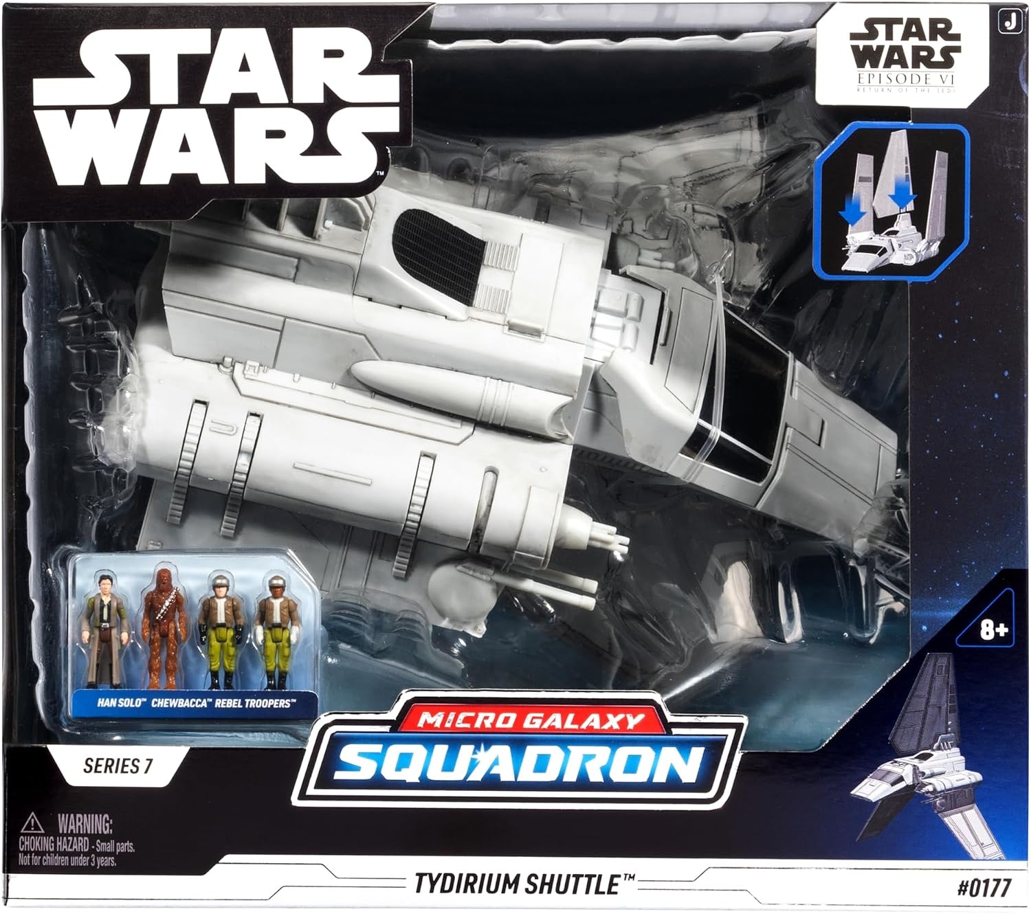 image:imageJazwares Star Wars Micro Galaxy Squadron ARC170 Starfighter 8Inch Vehicle with Three 1Inch Micro Figure AccessoriesTydirium Shuttle