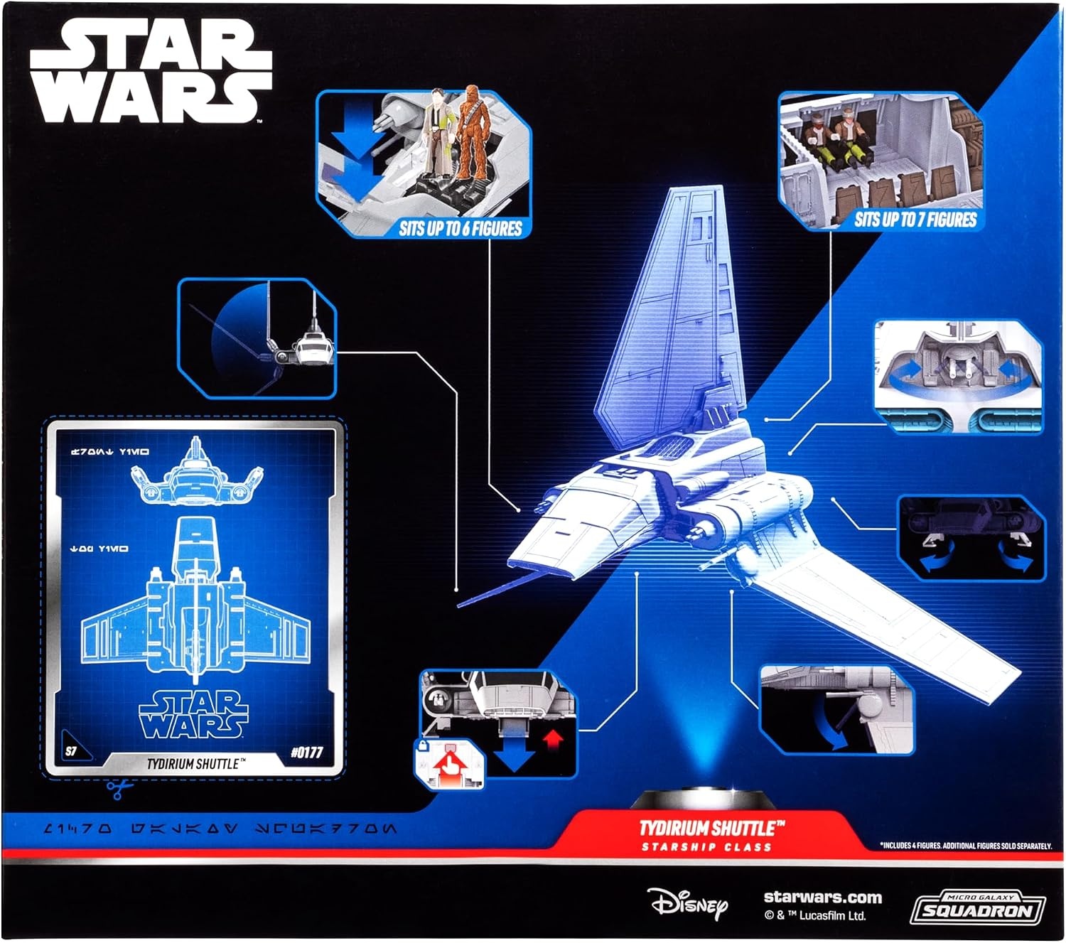 image:imageJazwares Star Wars Micro Galaxy Squadron ARC170 Starfighter 8Inch Vehicle with Three 1Inch Micro Figure AccessoriesTydirium Shuttle
