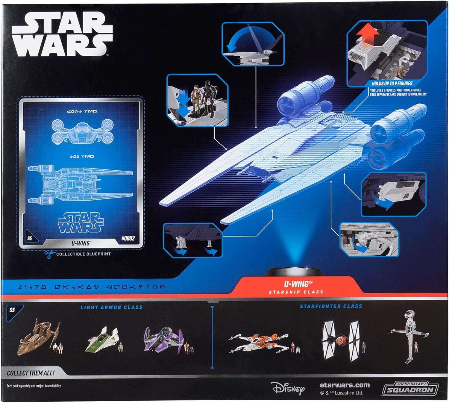 image:imageJazwares Star Wars Micro Galaxy Squadron ARC170 Starfighter 8Inch Vehicle with Three 1Inch Micro Figure AccessoriesUwing Starfighter