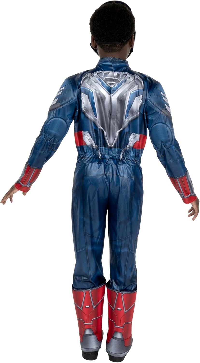 image:imageMARVEL Captain America Official Youth Halloween Costume Premium Quality Padded Jumpsuit with Plastic MaskL 1214