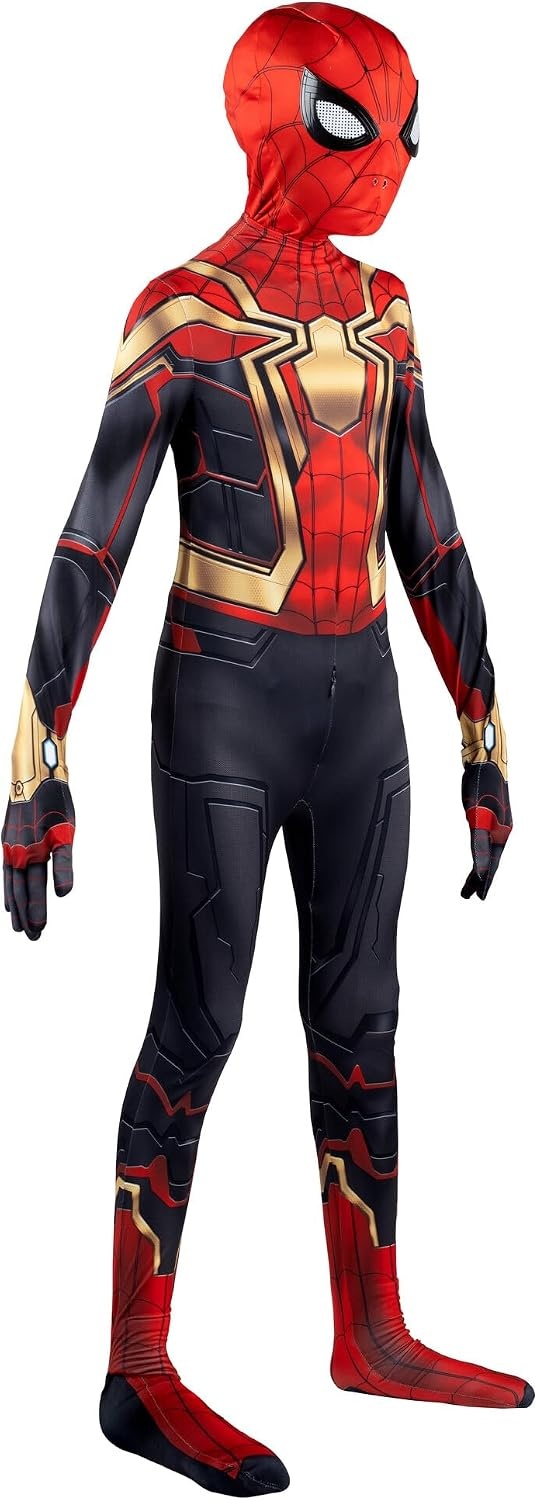 image:imageMARVEL Integrated SpiderMan Official Youth Deluxe Zentai Costume Stretch Spandex with Hidden Zippers and Wrist SlitsM 810