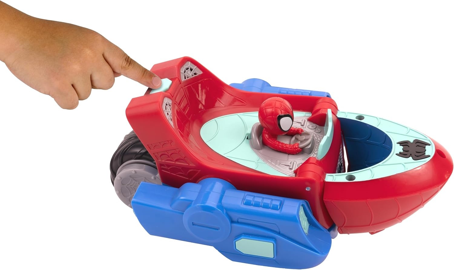 image:imageMARVEL Spidey and His Amazing Friends Spidey Transforming WebWave Cruiser 9Inch 2In1 Vehicle with Free Wheels and Web Dart Launchers