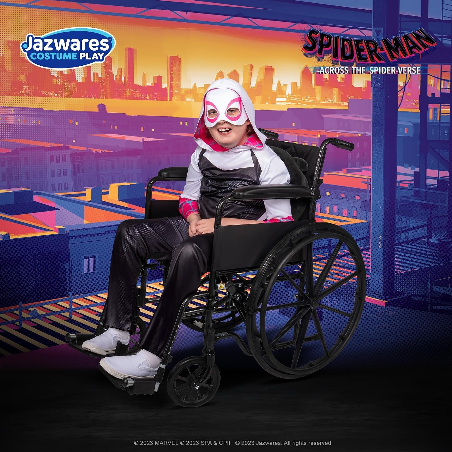 image:imageMarvel SpiderGwen Official Youth Adaptive Costume Costumes with Adaptive Features Wheel Cover Sold SeparatelyM 810