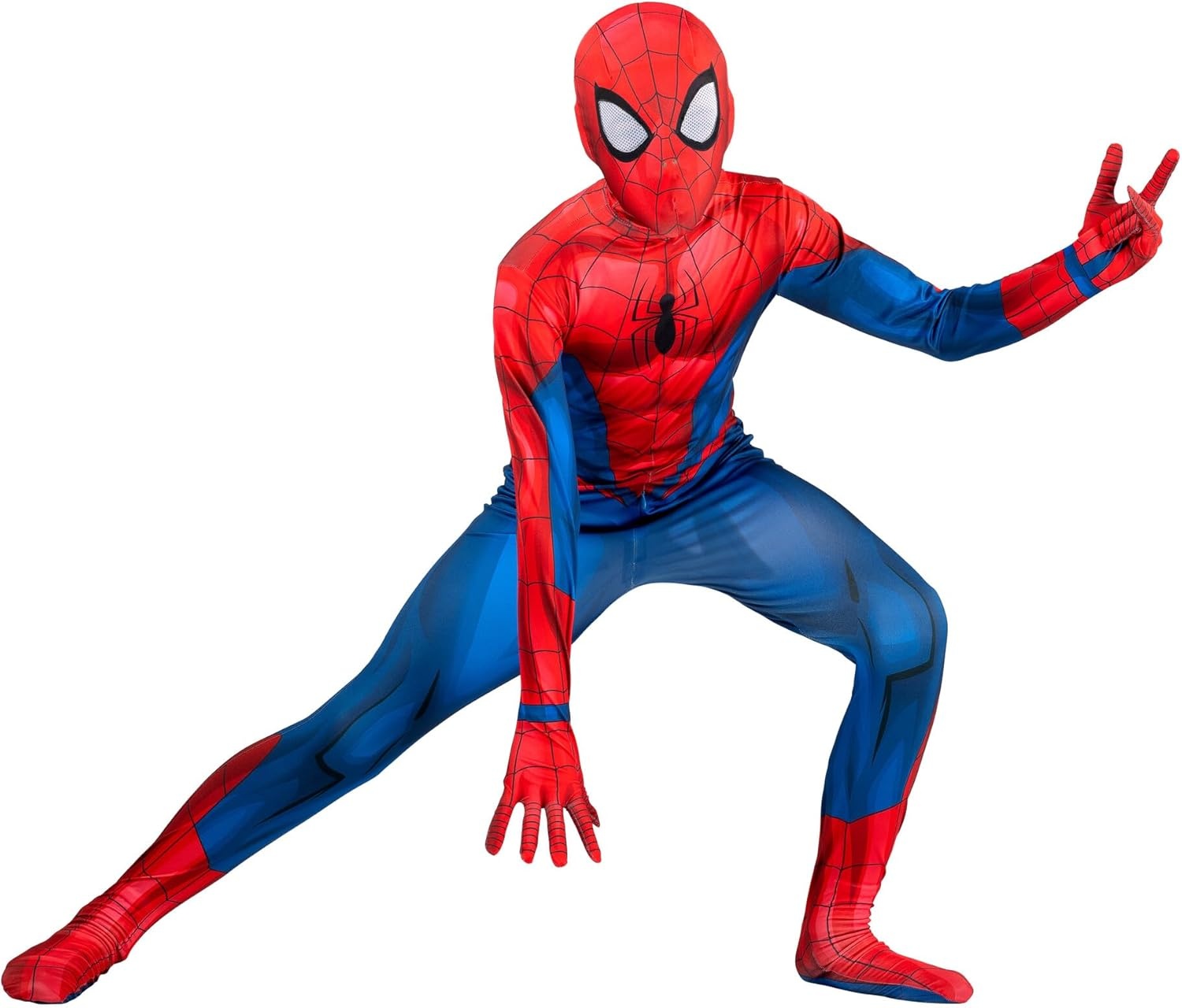 image:imageMarvel SpiderMan Official Youth Deluxe Zentai Costume Deluxe TwoWay Stretch Spandex with Invisible Zippers and Wrist Openings for Added Convenience XSL 1214