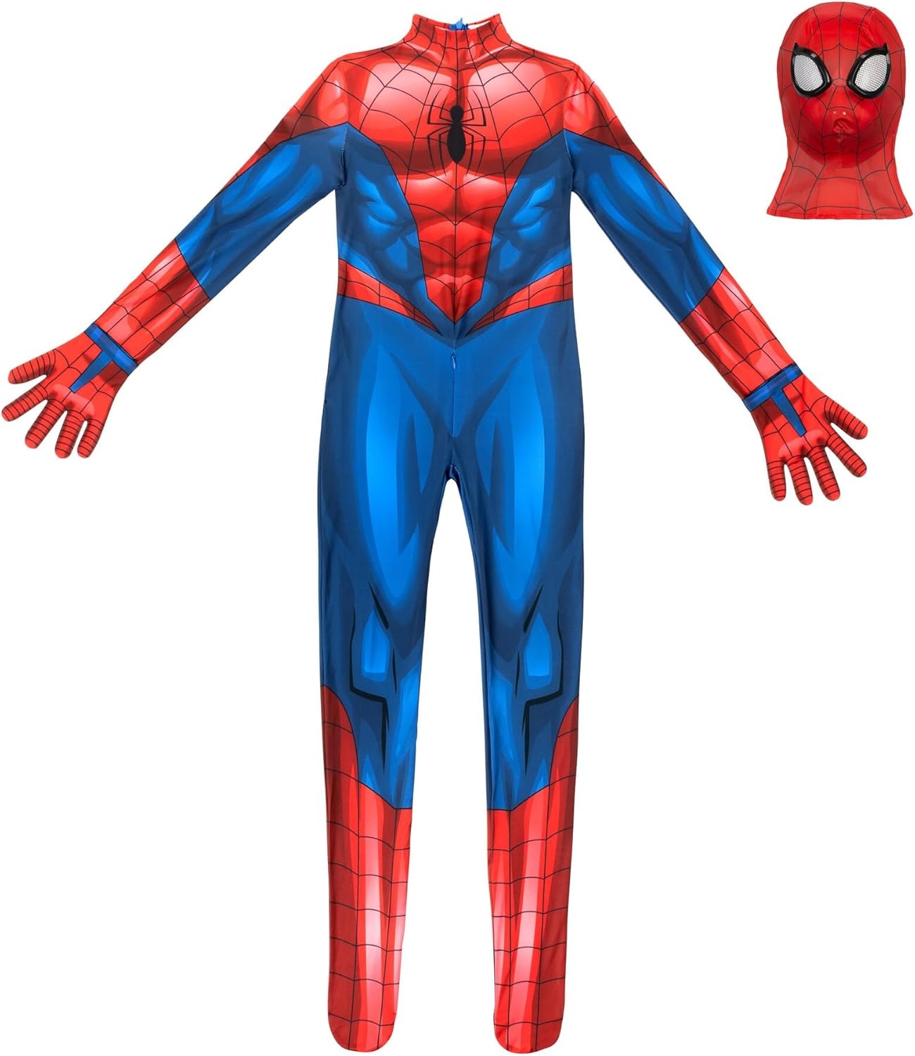 image:imageMarvel SpiderMan Official Youth Deluxe Zentai Costume Deluxe TwoWay Stretch Spandex with Invisible Zippers and Wrist Openings for Added Convenience XSL 1214