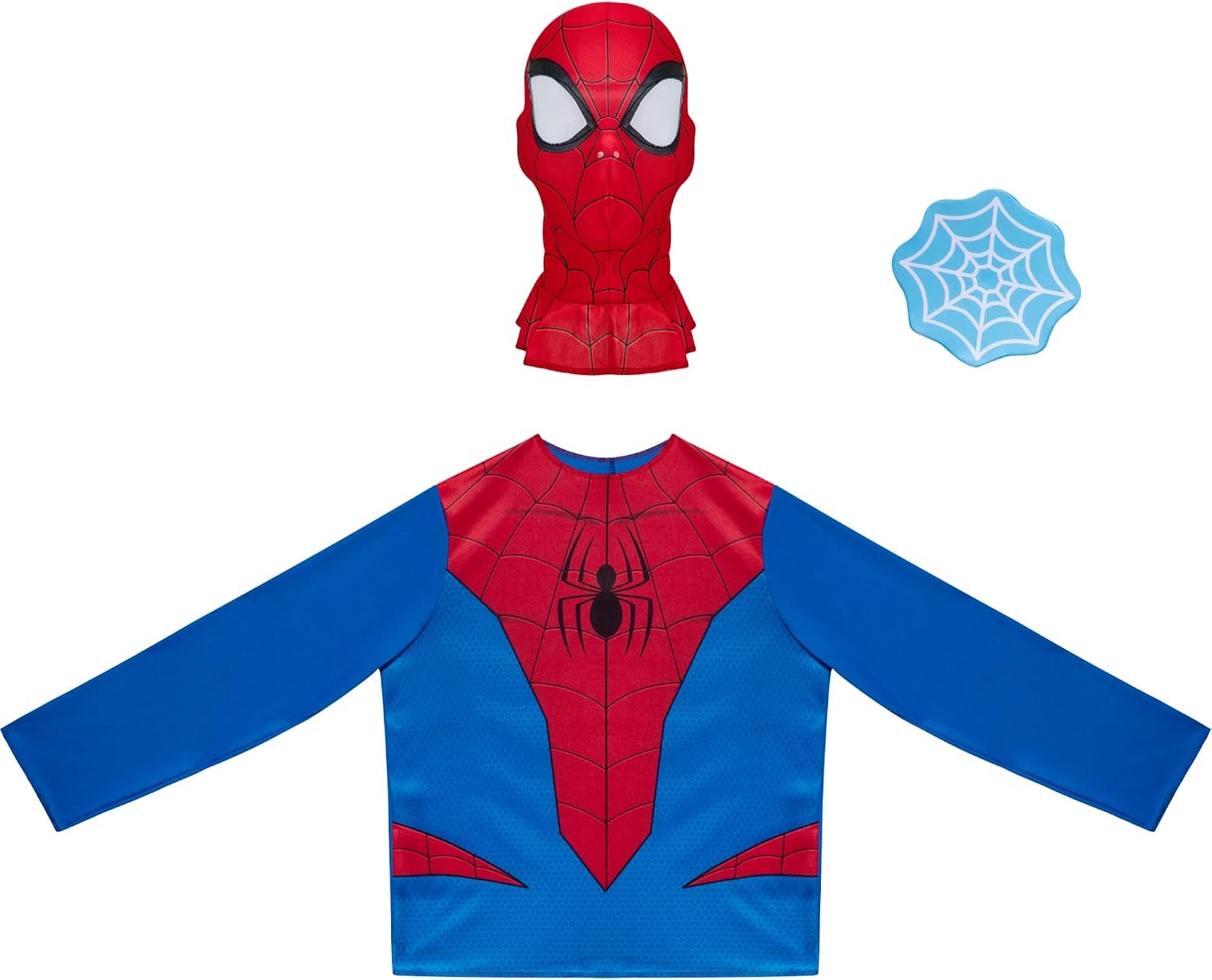 image:imageMarvel SpiderMan Team Halloween Costume Dress Up Box MediumSize LongSleeved Tops and Fabric Masks for SpiderMan Miles Morales and Venom Size M 810