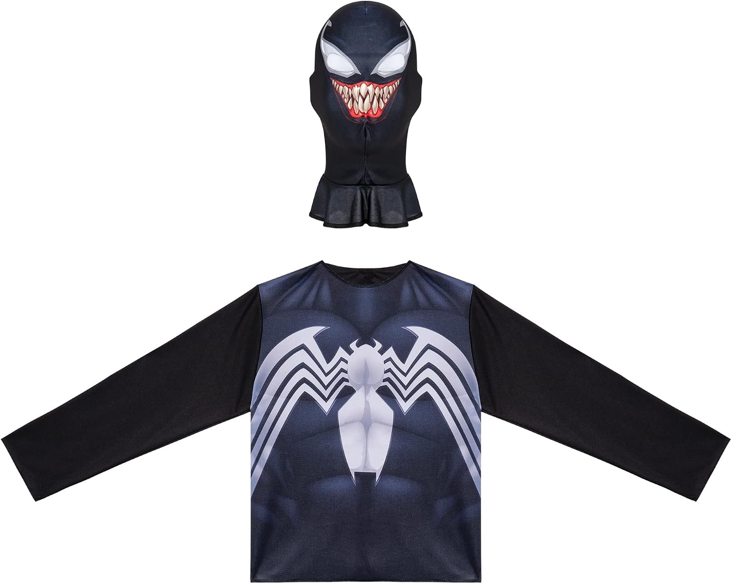 image:imageMarvel SpiderMan Team Halloween Costume Dress Up Box MediumSize LongSleeved Tops and Fabric Masks for SpiderMan Miles Morales and Venom Size M 810