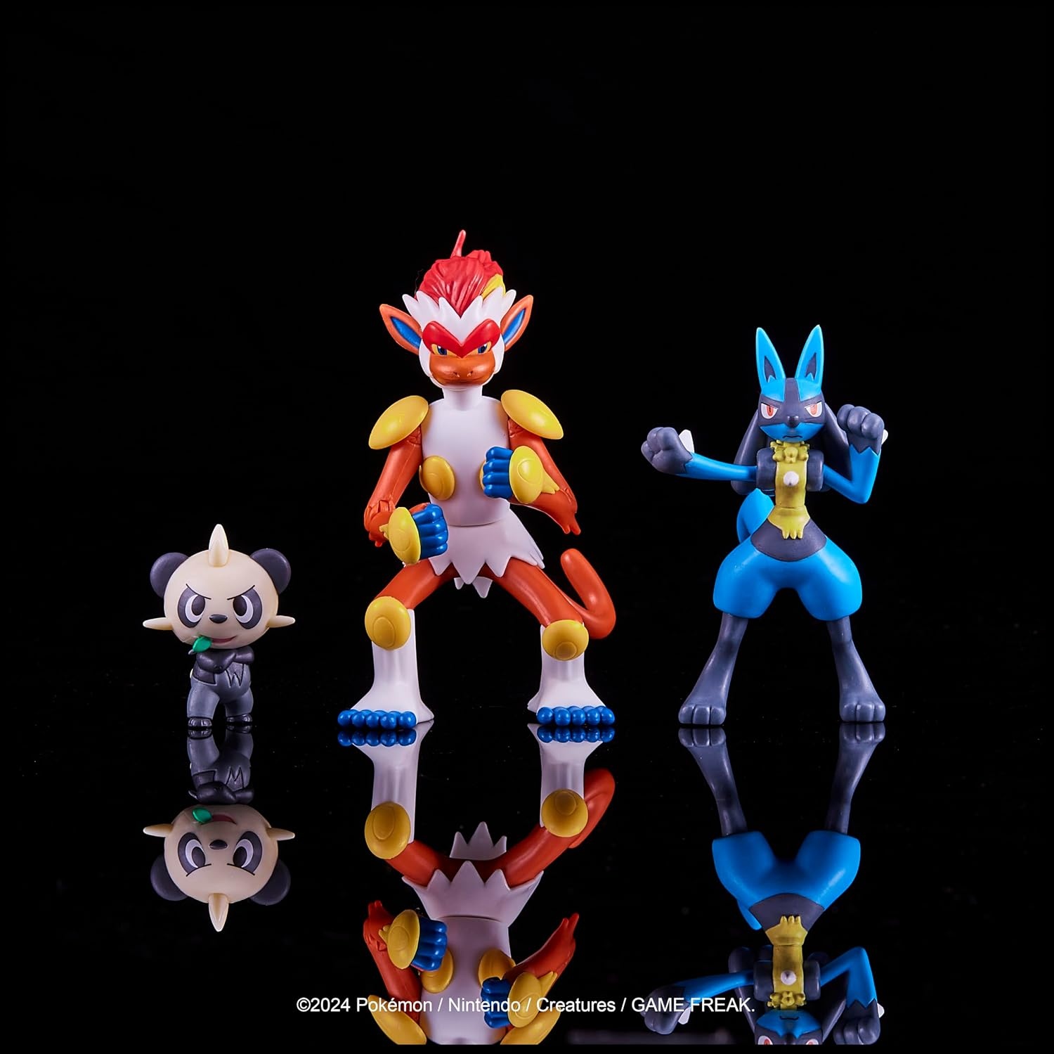 image:imagePokemon Battle Figure 3 Pack Features 2Inch Pancham and Lucario and 3Inch Infernape Battle FiguresFightingtype