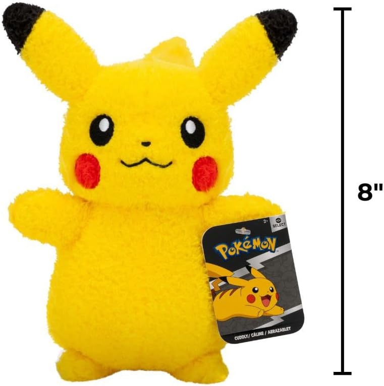 image:imagePokemon Cuddly Pikachu Plush 8Inch Soft Shaggy Plush with Authentic DetailsPikachu