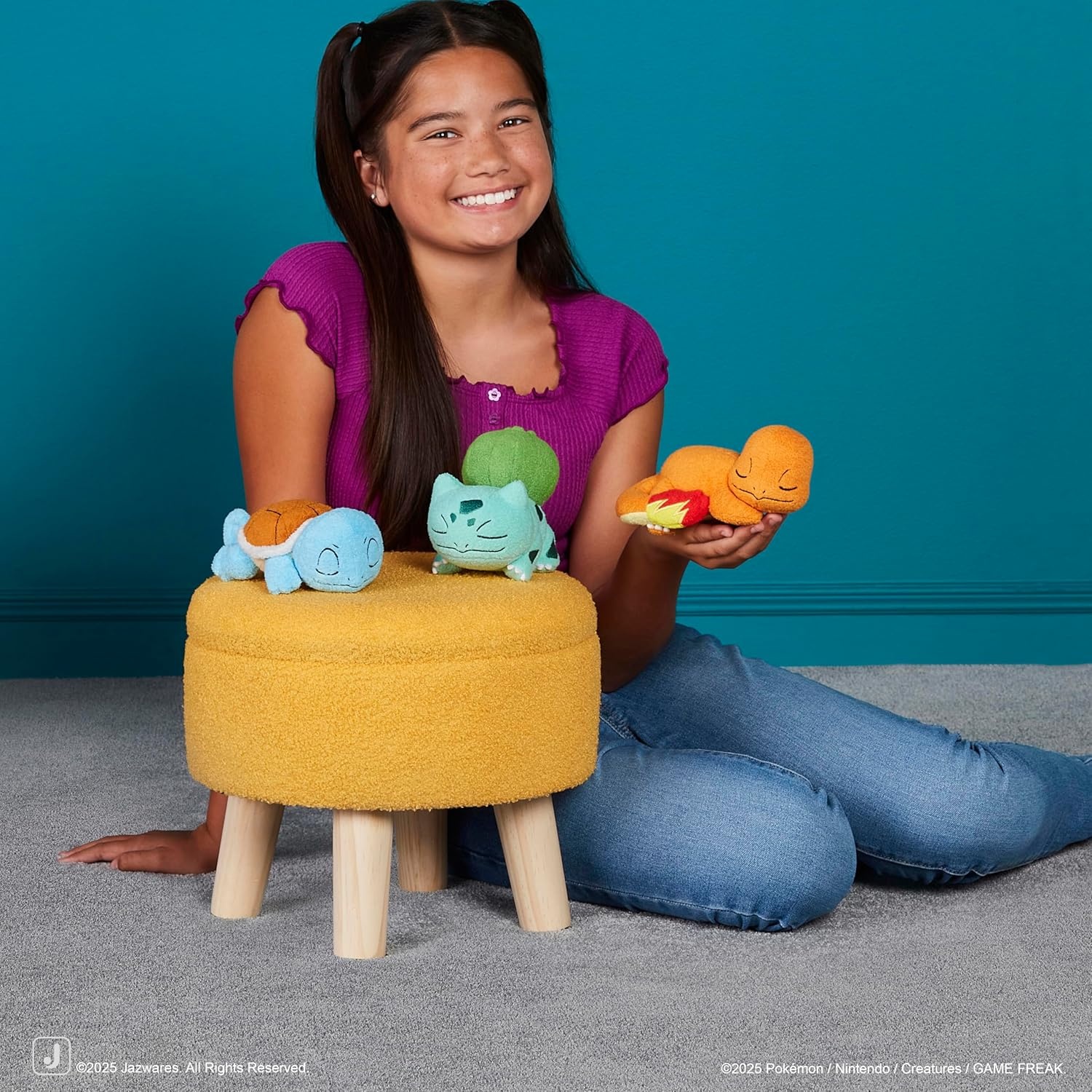 image:imagePokmon 5 Sleeping Squirtle Charmander Bulbasaur Starter Plush 3Pack Officially Licensed Authentic Soft Stuffed Animal Toy Figure Set Easter Basket Stuffer Gift for Kids Boys Girls 2