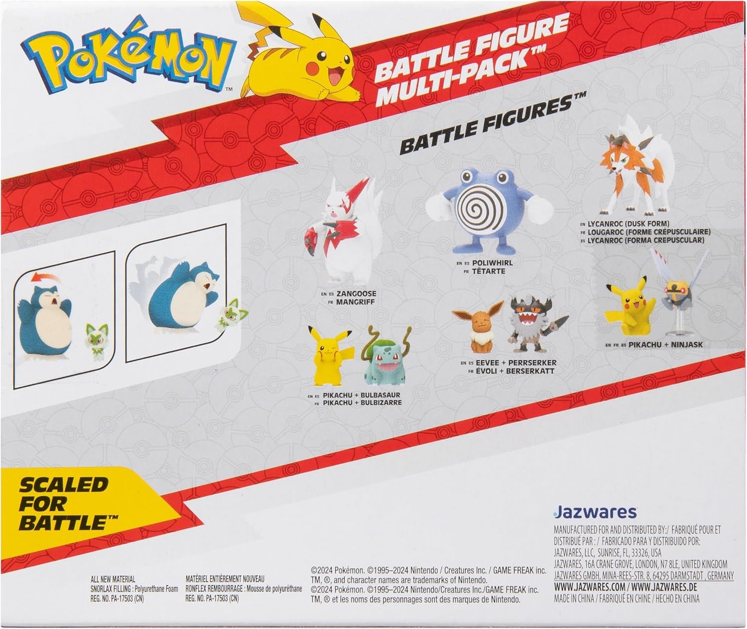image:imagePokmon Battle Figure 2 Pack Features 45Inch Cinderace and 2Inch Pikachu Battle Figures with Accessory Amazon ExclusiveSprigatito Snorlax