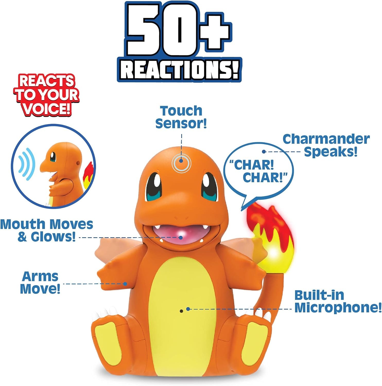 image:imagePokmon Electronic amp Interactive My Partner Charmander Reacts to Touch amp Sound Over 50 Different Interactions with Movement and Sound Charmander Dances Moves amp Speaks Gotta Catch Em All