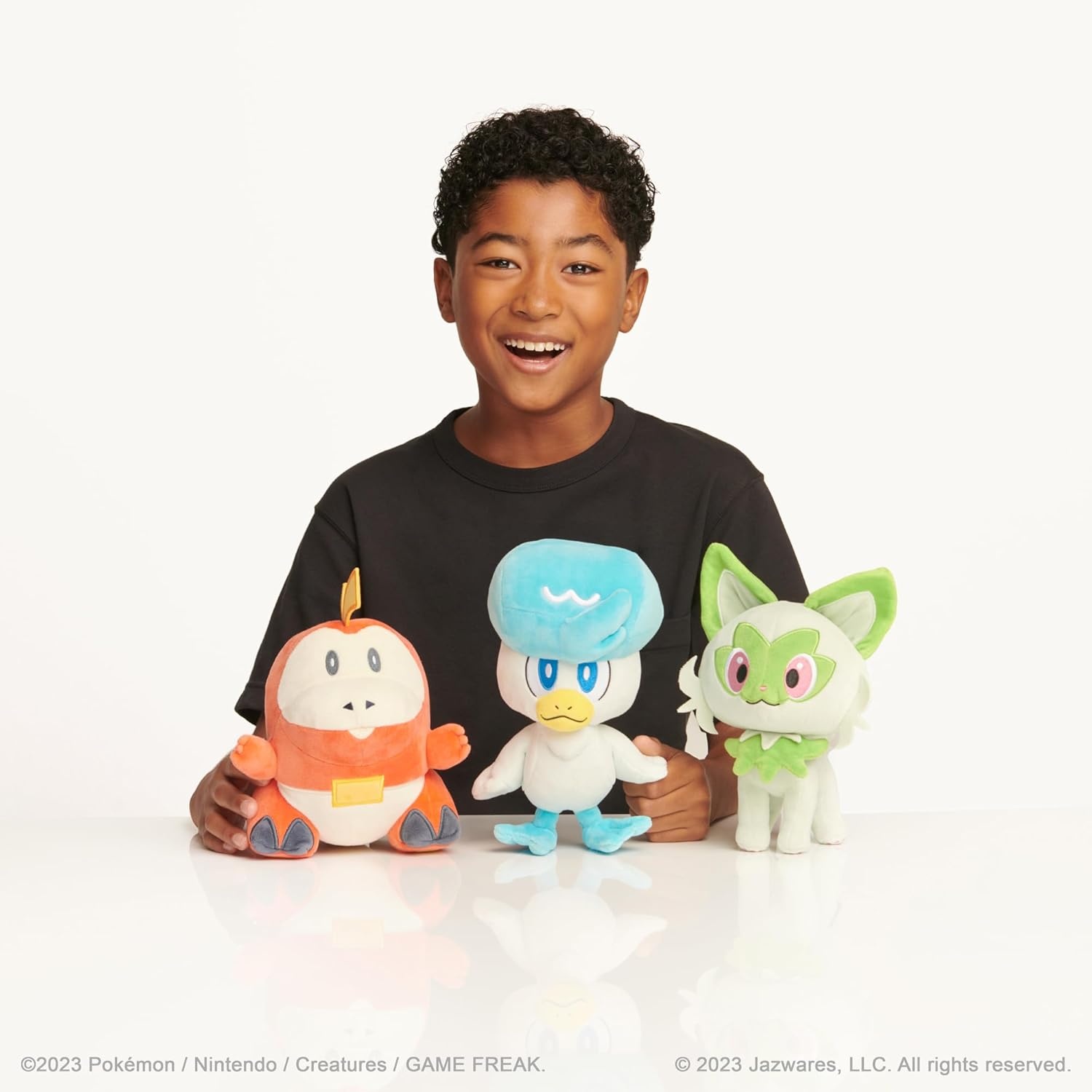 image:imagePokmon Paldea First Partner Plush 3 Pack 8Inch Pokmon Plush of Fuecoco Quaxly and Sprigatito
