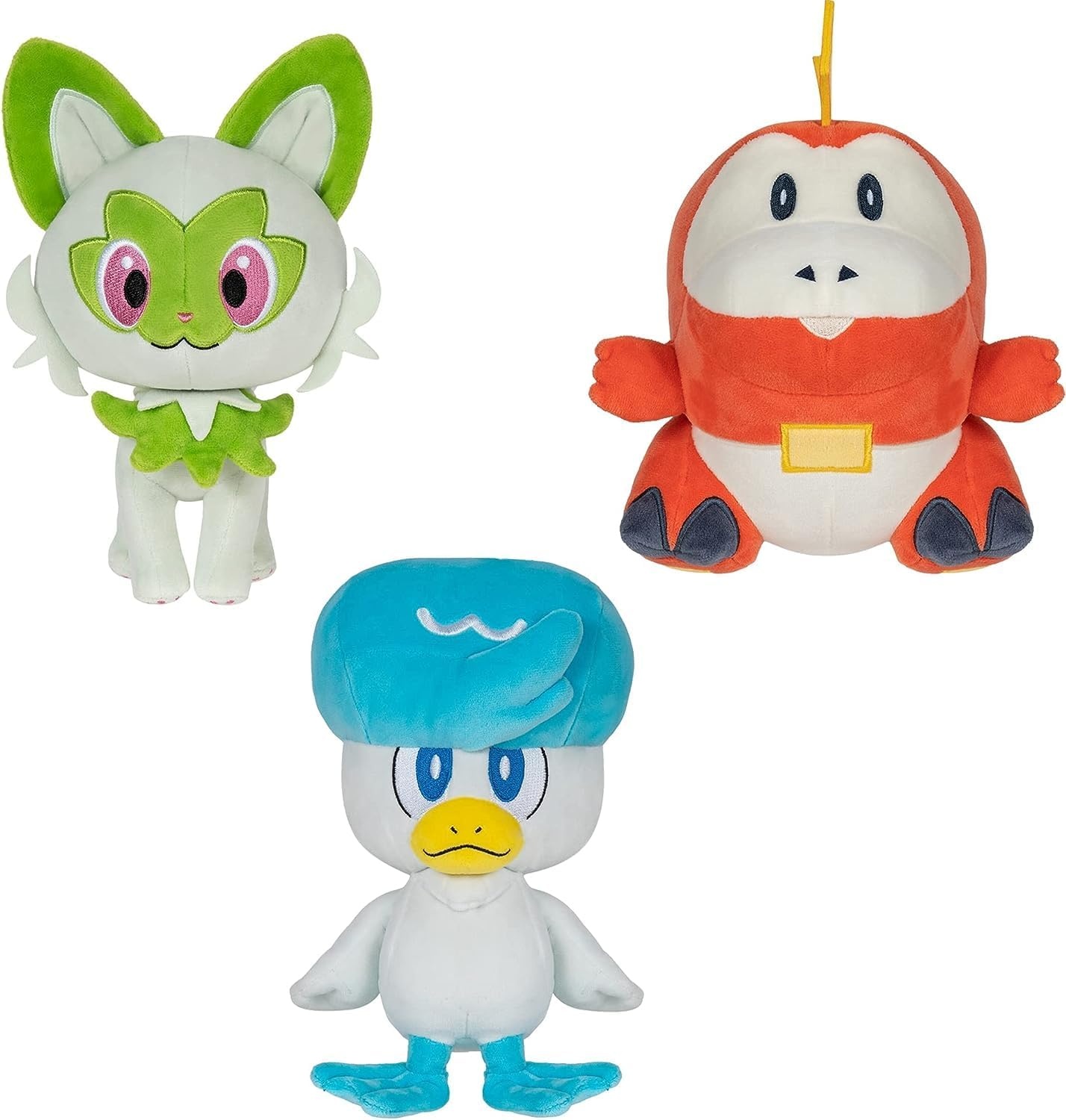image:imagePokmon Paldea First Partner Plush 3 Pack 8Inch Pokmon Plush of Fuecoco Quaxly and Sprigatito