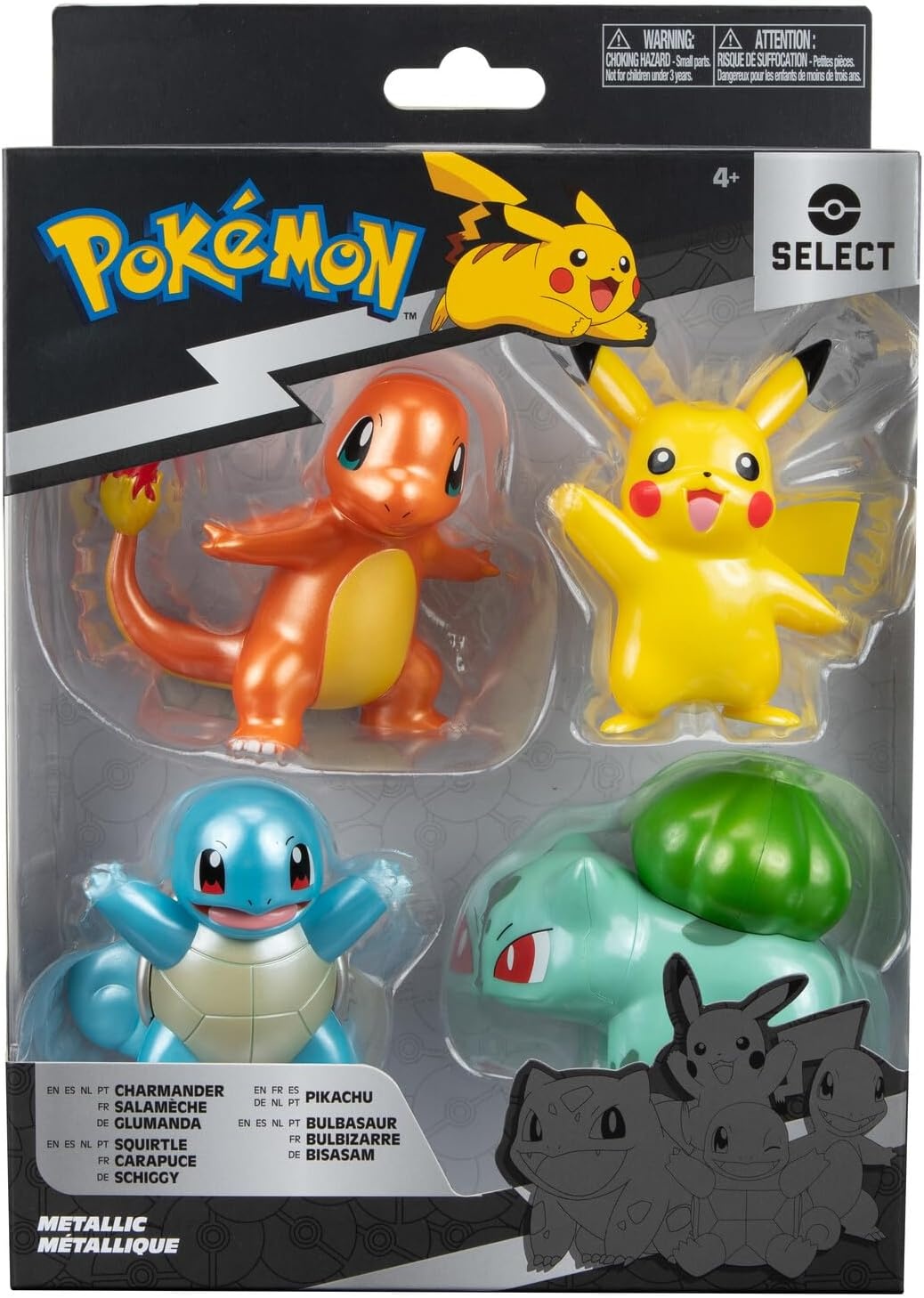 image:imagePokmon Select Metallic Battle Pack Four 3inch Battle Figures with Special Metallic Finish