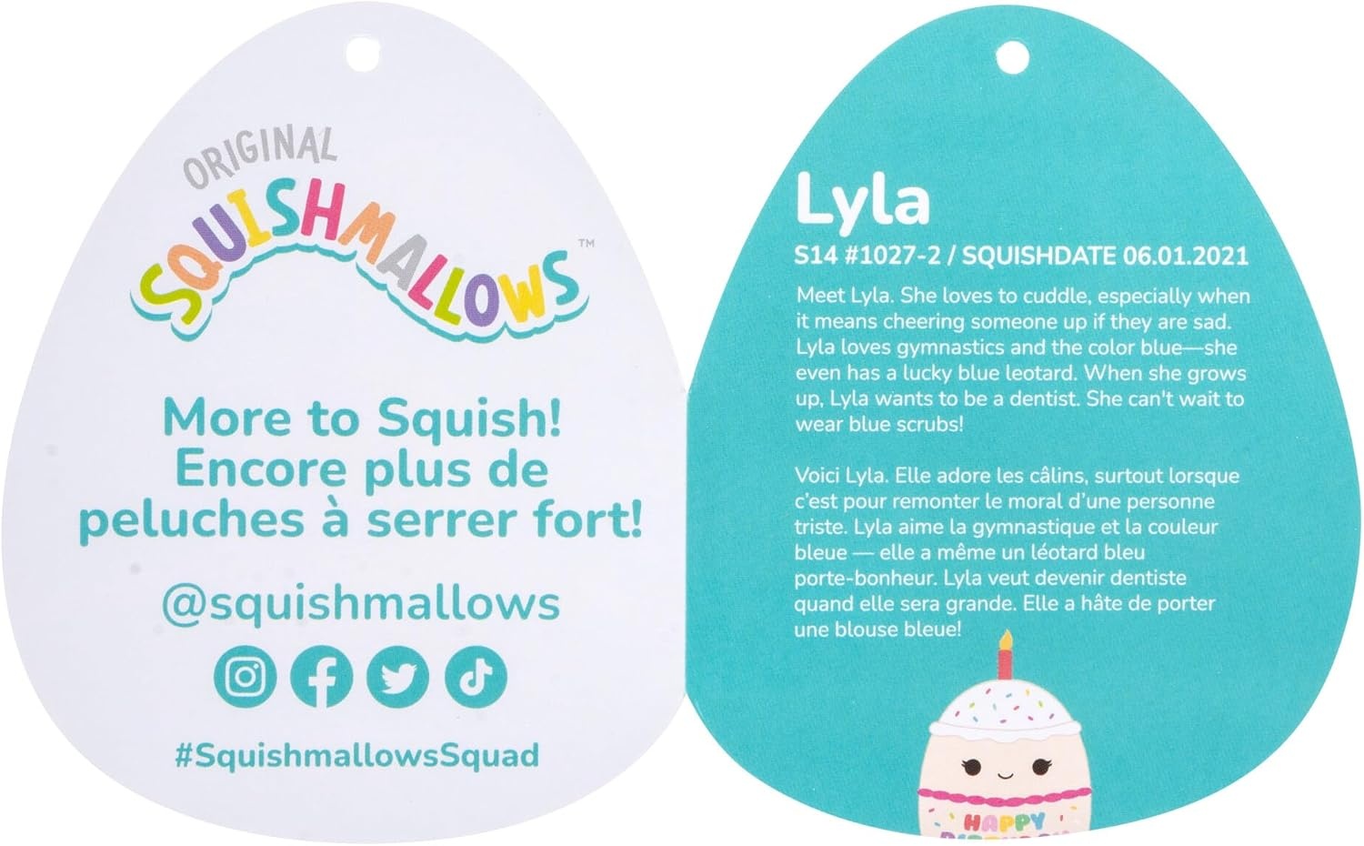 image:imageSquishmallows Original 14Inch Lyla Vanilla Birthday Cake with Rainbow Sprinkles Embroidery Official Jazwares Large Plush