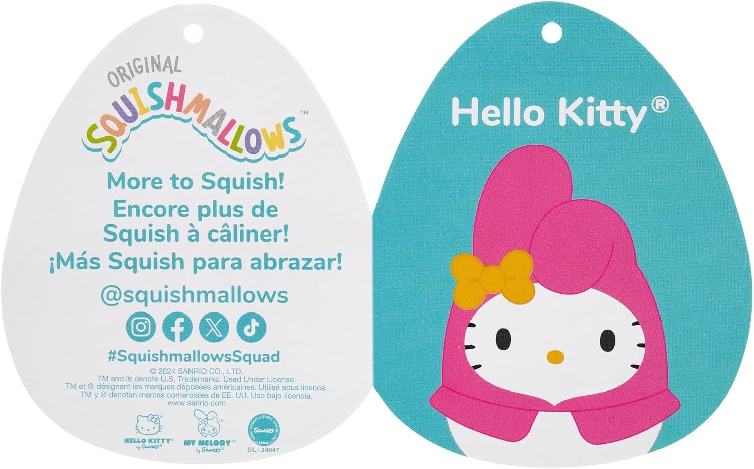 image:imageSquishmallows Original Sanrio 14Inch Hello Kitty Floral Dress and Bow Plush MediumSized Ultrasoft Official Jazwares PlushHello Kitty in My Melody Hoodie