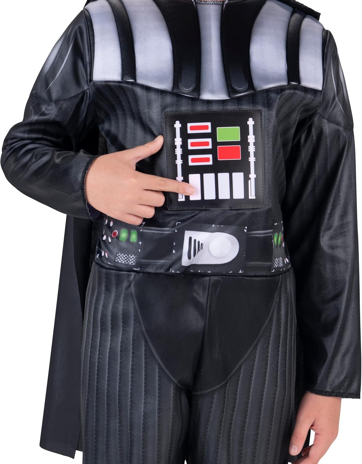 image:imageStar Wars Darth Vader Official Youth Costume Premium Light Up Padded Jumpsuit with Plastic Mask and Detachable CapeL 1214