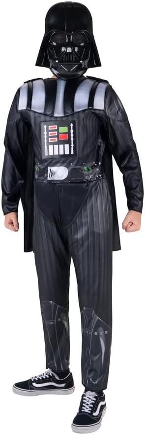 image:imageStar Wars Darth Vader Official Youth Costume Premium Light Up Padded Jumpsuit with Plastic Mask and Detachable CapeM 810