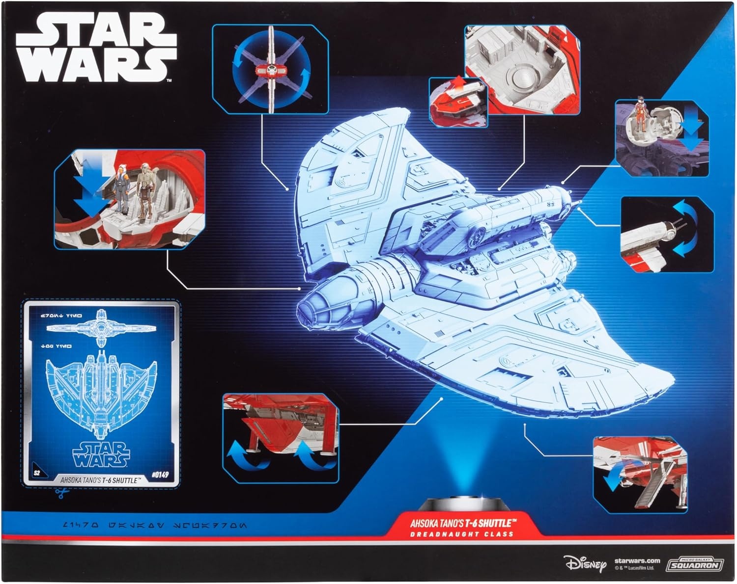 image:imageStar Wars Micro Galaxy Squadron Ahsoka Tanos T6 Jedi Shuttle 13Inch Vehicle with Rotating Wings and Three 1Inch Micro Figure Accessories