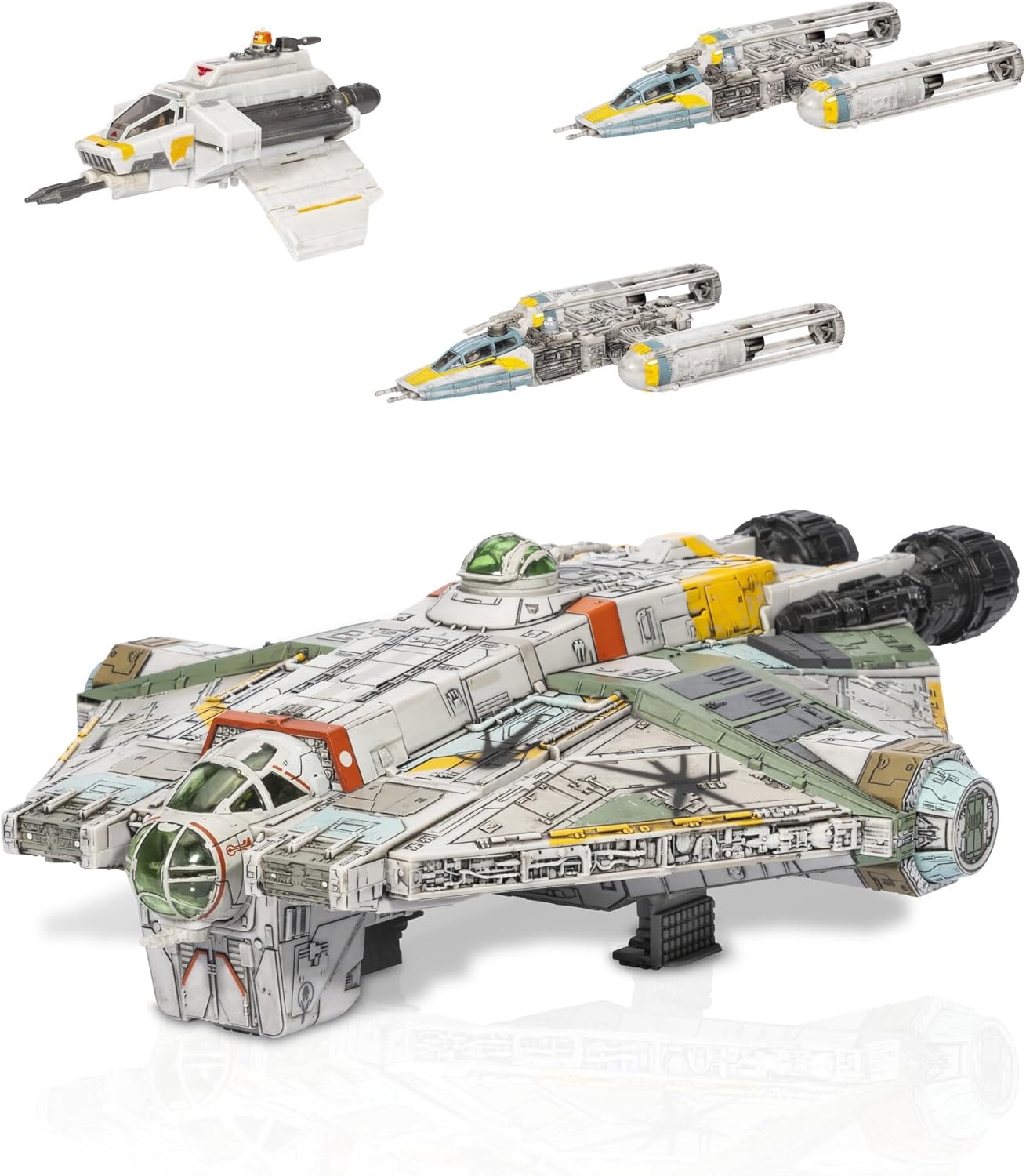image:imageStar Wars Micro Galaxy Squadron Ghost Secret Mission 15Inch Vehicle with Three Additional Vehicles Plus Ten Micro Figures Accessories