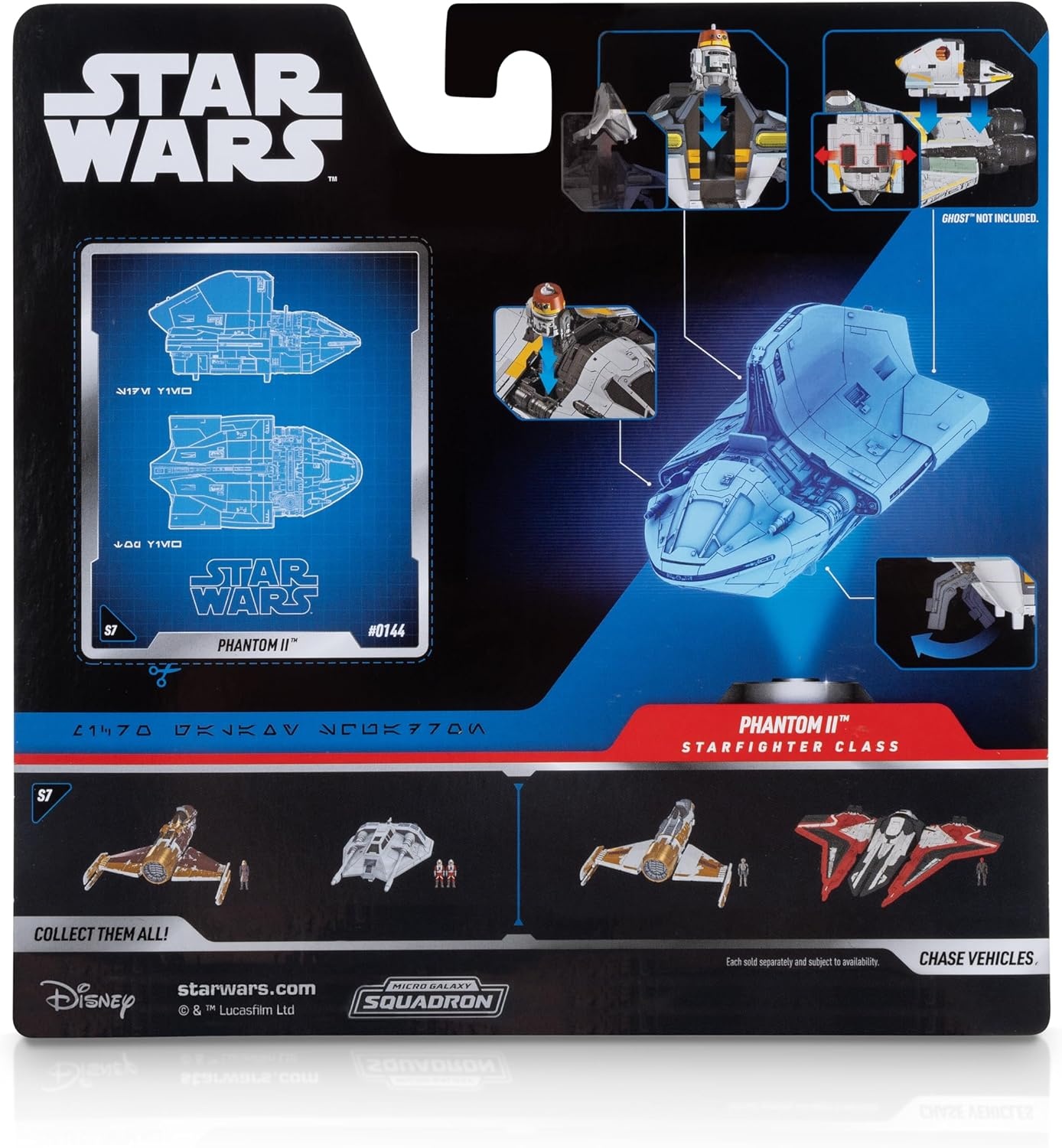 image:imageStar Wars Micro Galaxy Squadron Phantom Shuttle 5Inch Vehicle with Folding Wings and Removable Hatch Plus Two 1Inch Micro Figure AccessoriesPhantom II