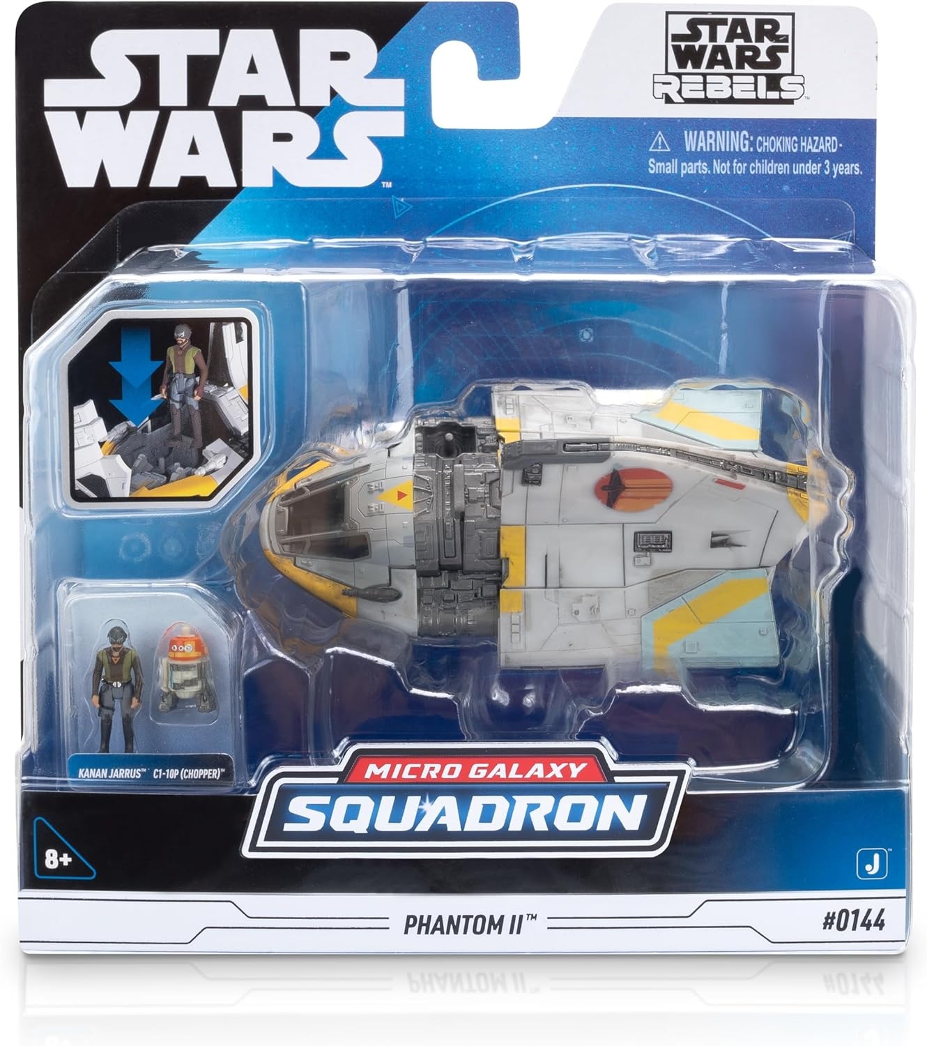 image:imageStar Wars Micro Galaxy Squadron Phantom Shuttle 5Inch Vehicle with Folding Wings and Removable Hatch Plus Two 1Inch Micro Figure AccessoriesPhantom II