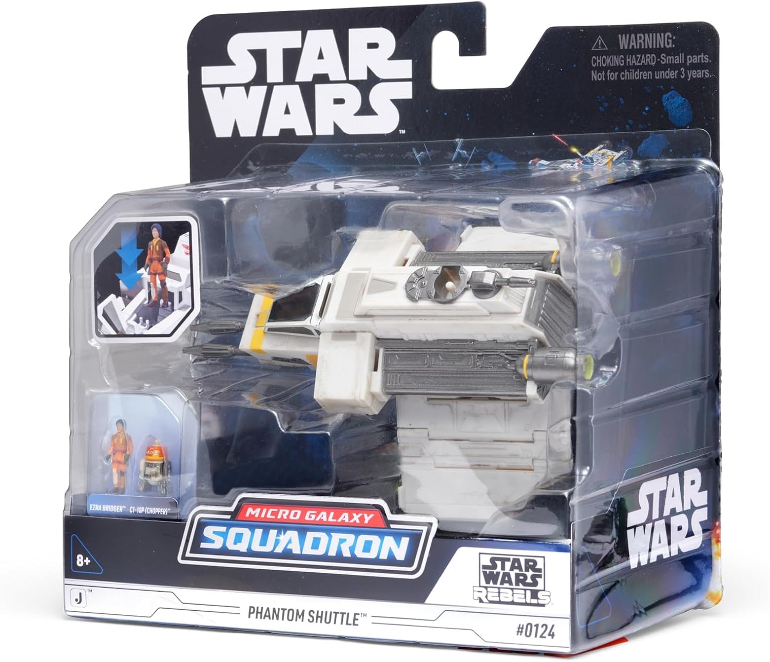 image:imageStar Wars Micro Galaxy Squadron Phantom Shuttle 5Inch Vehicle with Folding Wings and Removable Hatch Plus Two 1Inch Micro Figure AccessoriesPhantom Shuttle