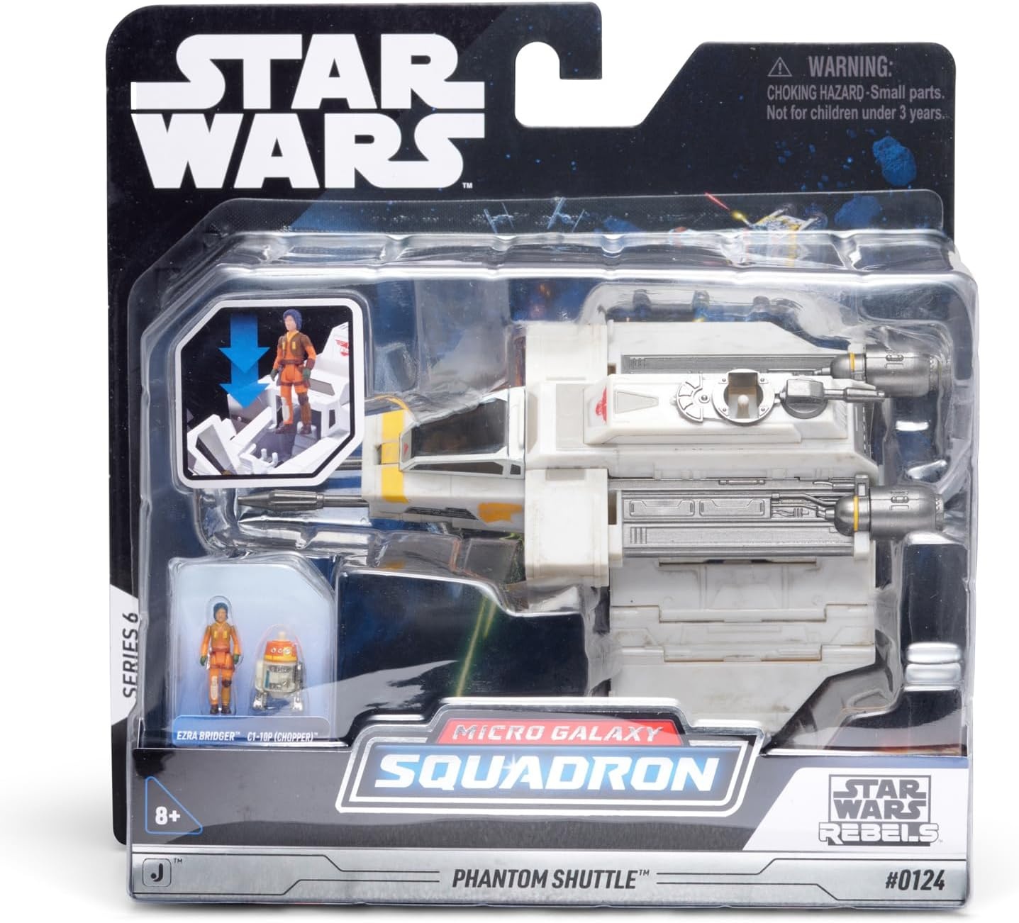image:imageStar Wars Micro Galaxy Squadron Phantom Shuttle 5Inch Vehicle with Folding Wings and Removable Hatch Plus Two 1Inch Micro Figure AccessoriesPhantom Shuttle