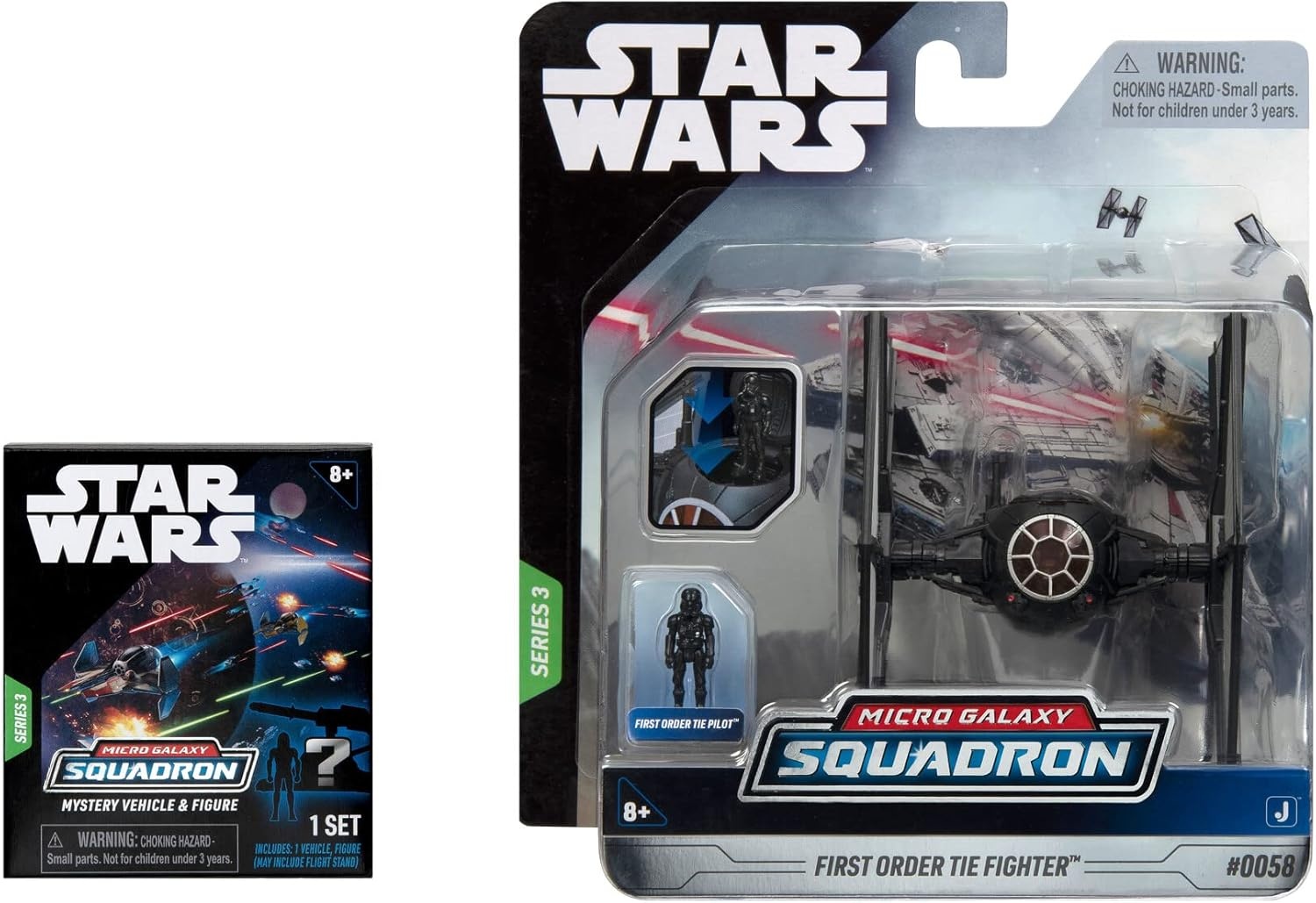 image:imageStar Wars Micro Galaxy Squadron TIE Whisper Mystery Bundle 5Inch Vehicle and 25Inch Vehicle with Micro Figure AccessoriesTIE Fighter Battle Damage