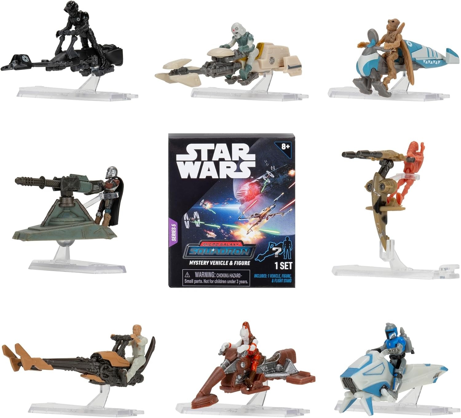 image:imageStar Wars Micro Galaxy Squadron Vulture Droid Mystery Bundle 3Inch Vehicle and 25Inch Vehicle with Micro Figure AccessoriesDesert Skiff