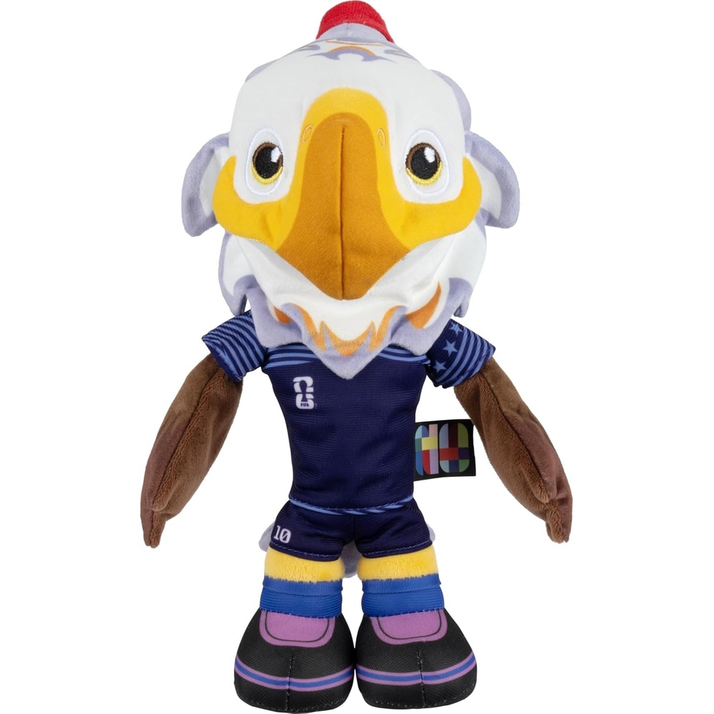 image:imageJazwares FIFA World Cup 2026 Canada 8Inch Plush Official Maple the Moose Mascot with Red Uniform Soft Collectible Toy for Fans Ages 3Usa Clutch the Bald Eagle Mascot