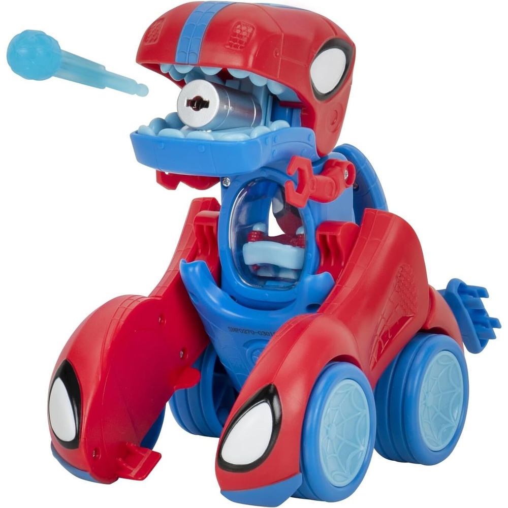 image:imageMARVEL Spidey and His Amazing Friends SpideyRex Racer 8Inch Vehicle with Sounds that Transforms from Vehicle Into Dinosaur