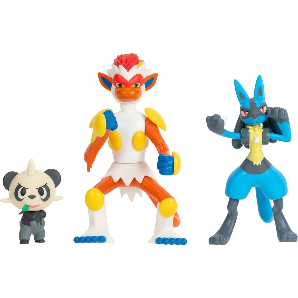 image:imagePokemon Battle Figure 3 Pack Features 2Inch Pancham and Lucario and 3Inch Infernape Battle FiguresFightingtype