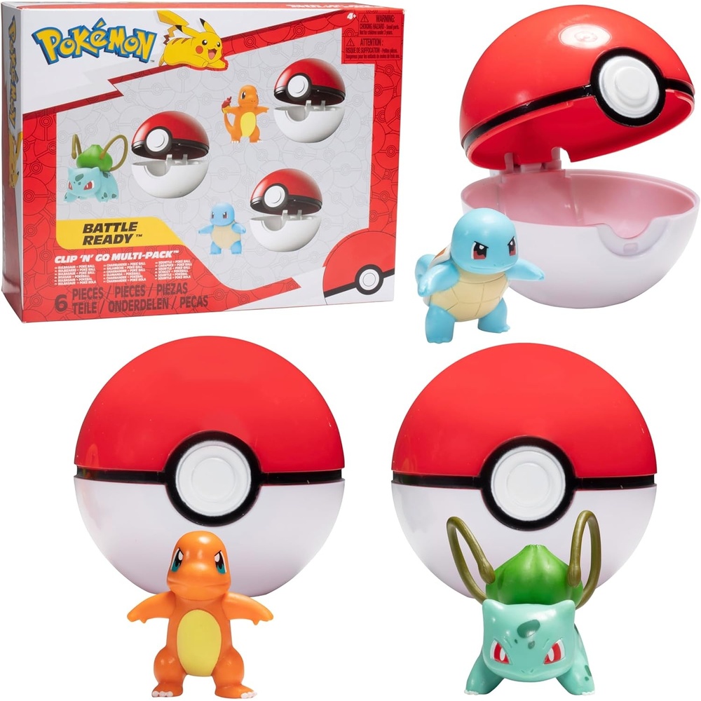 image:imagePokemon Clip N Go Multipack Includes Three 2Inch Battle Figures and Three Pok Ball Accessories