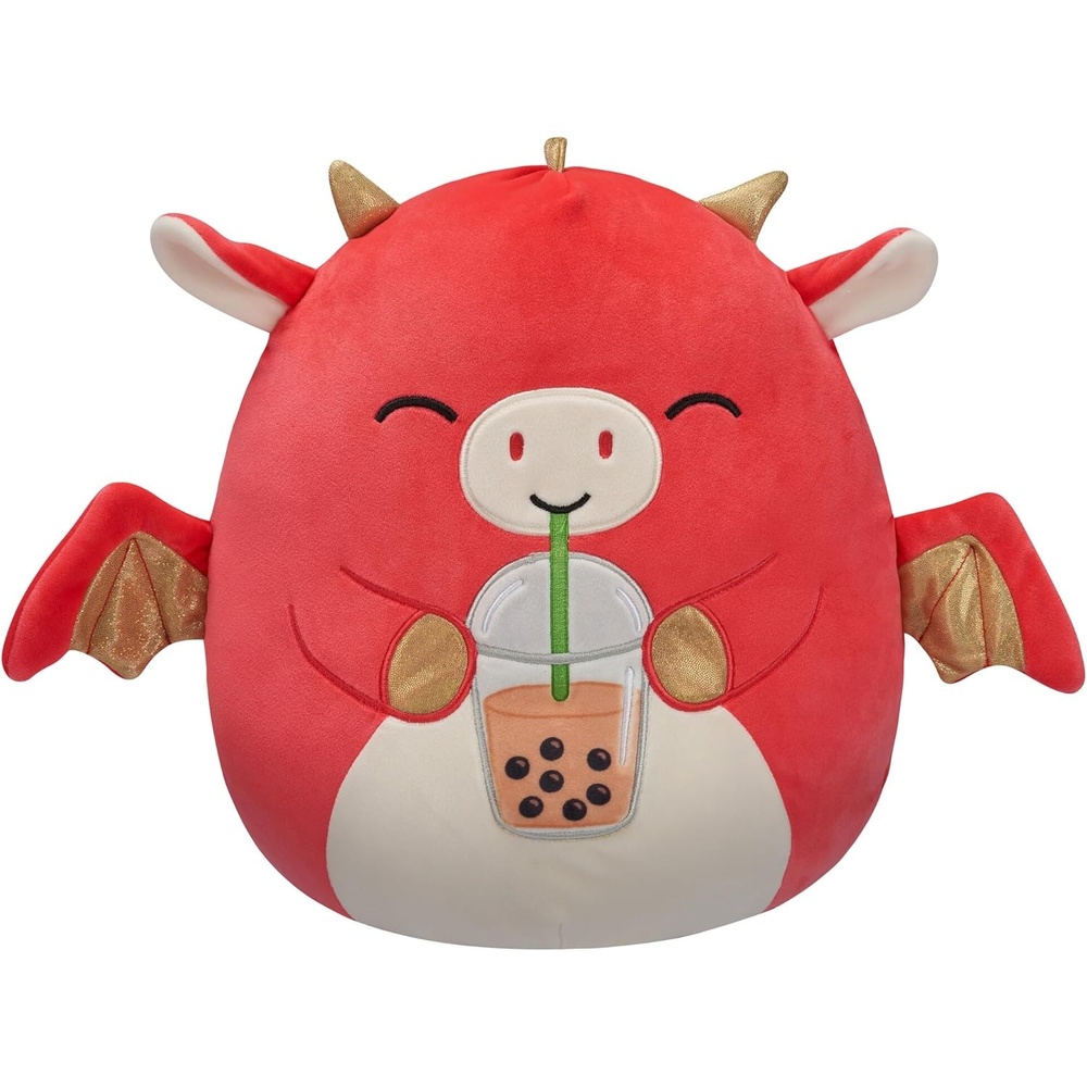 image:imageSquishmallows Official Kellytoy Plush 12 Ilene The Pink Unicorn Ultrasoft Stuffed Animal Plush ToyRed Dragon With Boba Drink