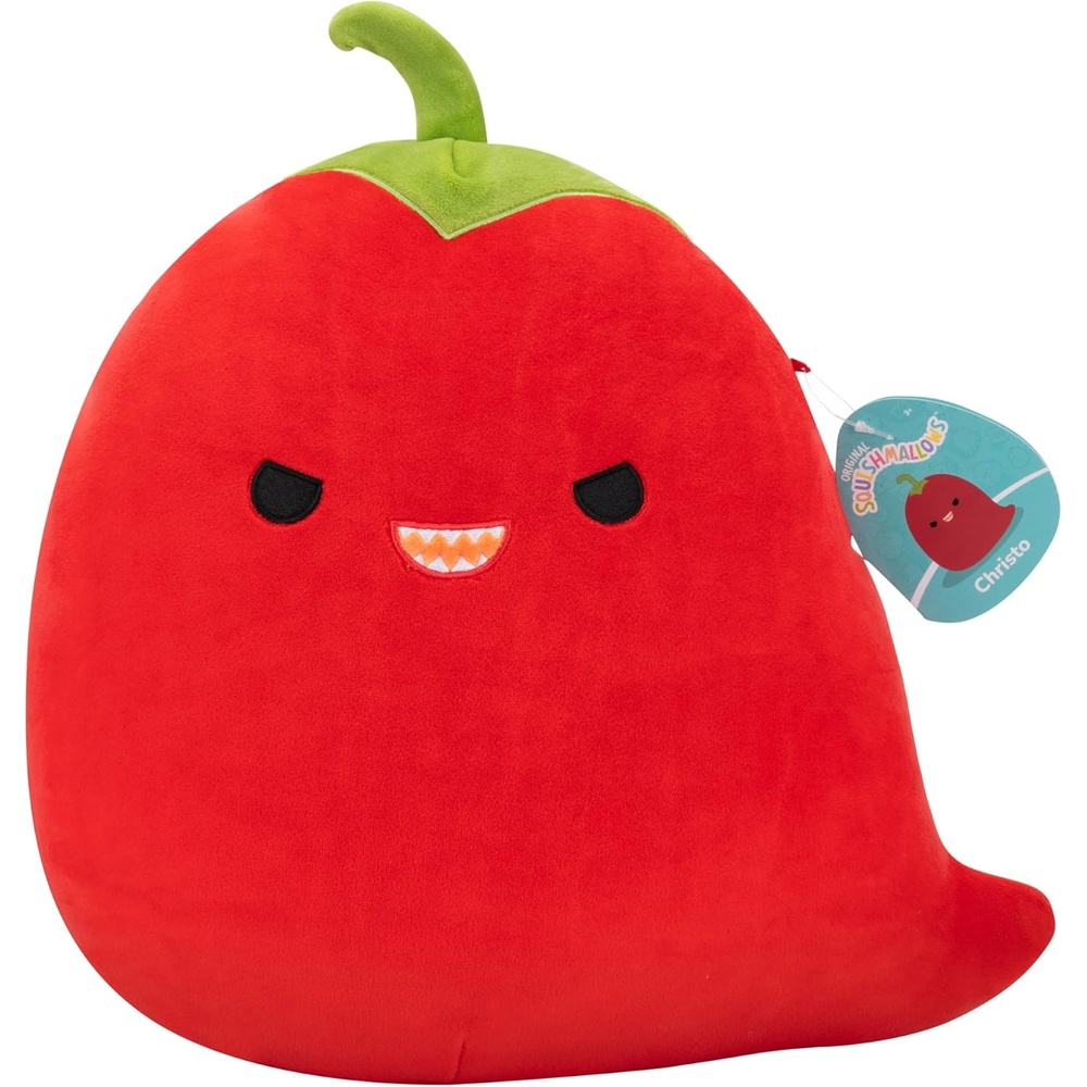 image:imageSquishmallows Original 12Inch Charles Pickle with Mustache MediumSized Ultrasoft Official Jazwares PlushRed Chili Pepper